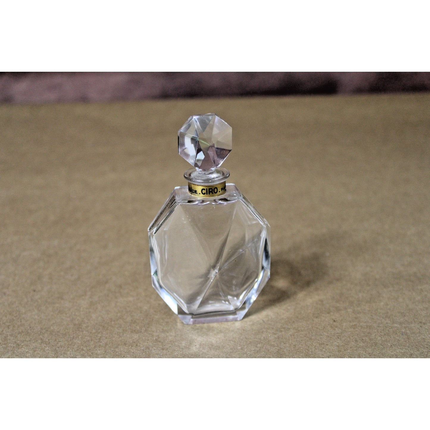 Antique Art Deco Baccarat Crystal Perfume Bottle Signed Ciro Paris Surrender, 24