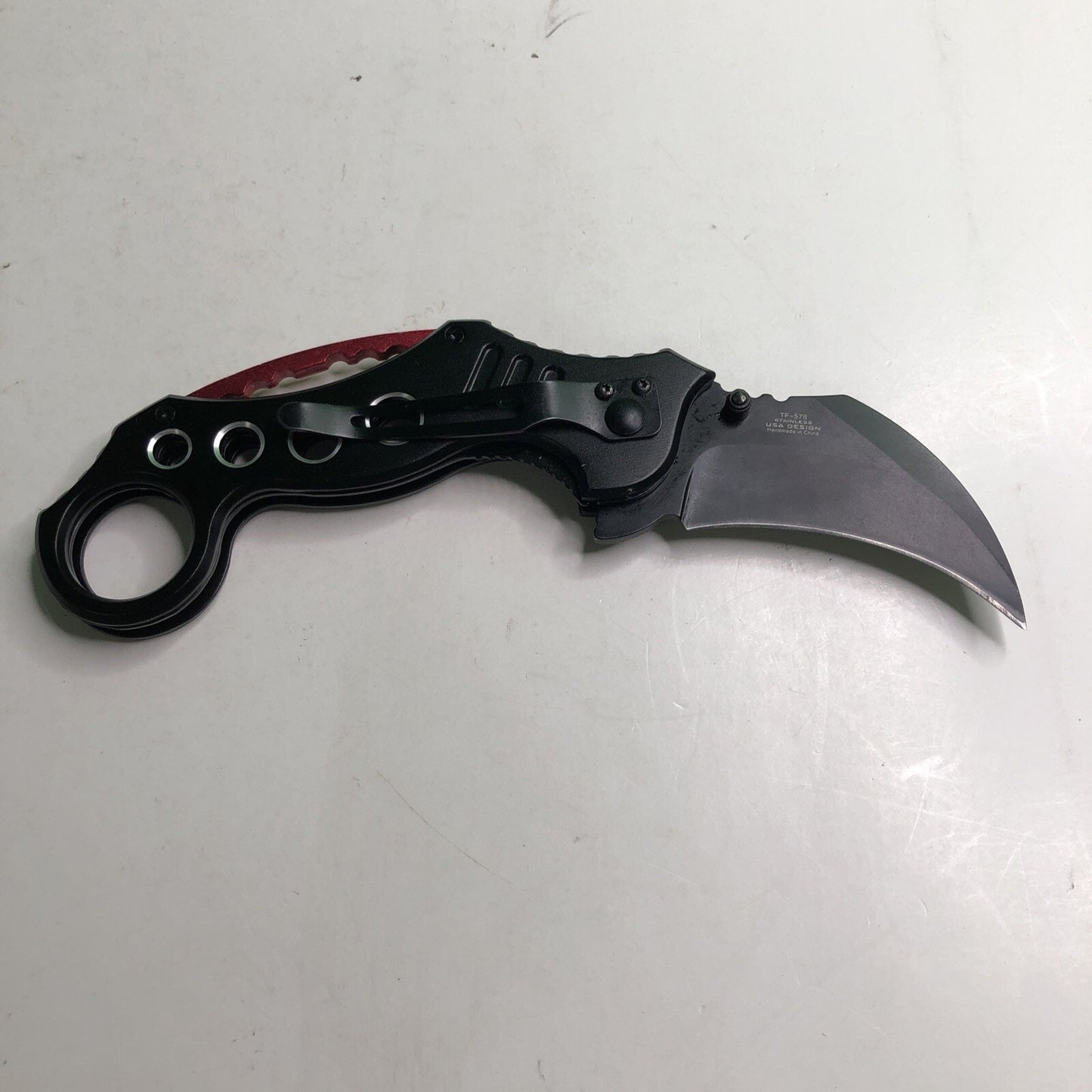 Tac-Force TF-578 Karambit Folding Pocket Knife Stainless Liner Assisted Black