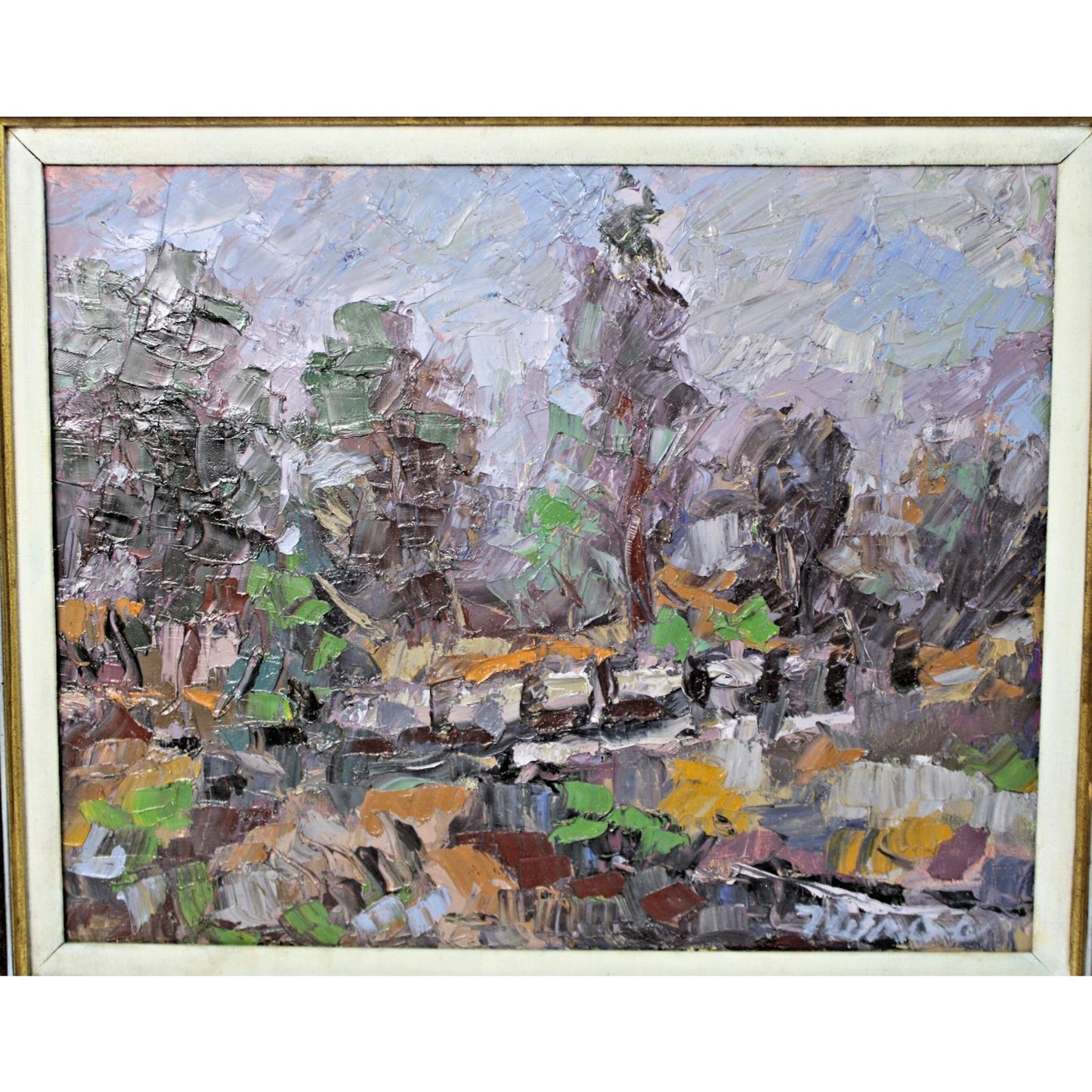 Post-Impressionist Landscape Oil Painting Heavy Impasto, Thick Texturing 26"x22"