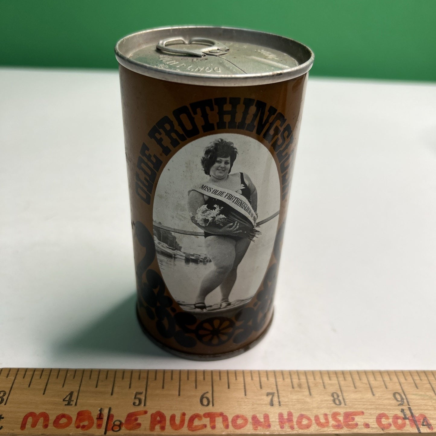 OLDE FROTHINGSLOSH Vtg Steel BEER Can ALUMINUM PULL TOP PITTSBURGH PA Brown 1969