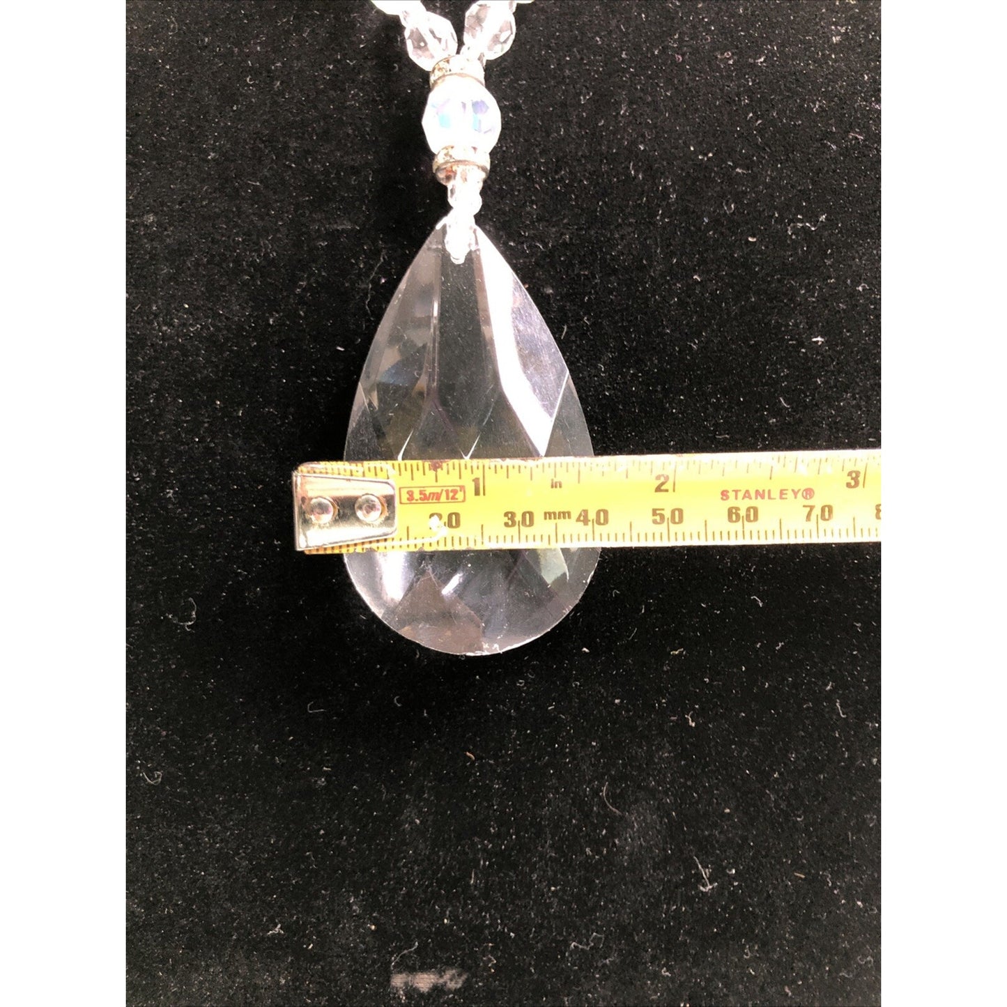 Transparent Drop Style Necklace with Earrings Set Statement Glass Acrylic