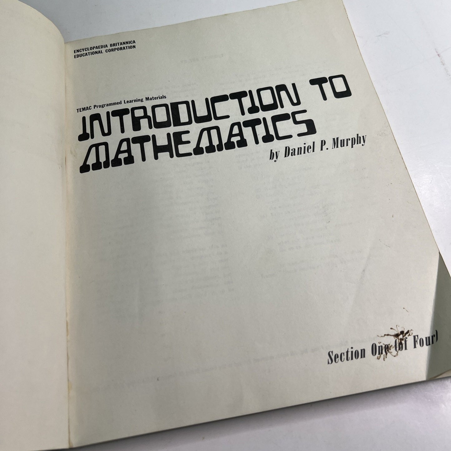 Introduction To Mathematics by Daniel P. Murphy 1 of 4 PB 1962 TEMAC Learning