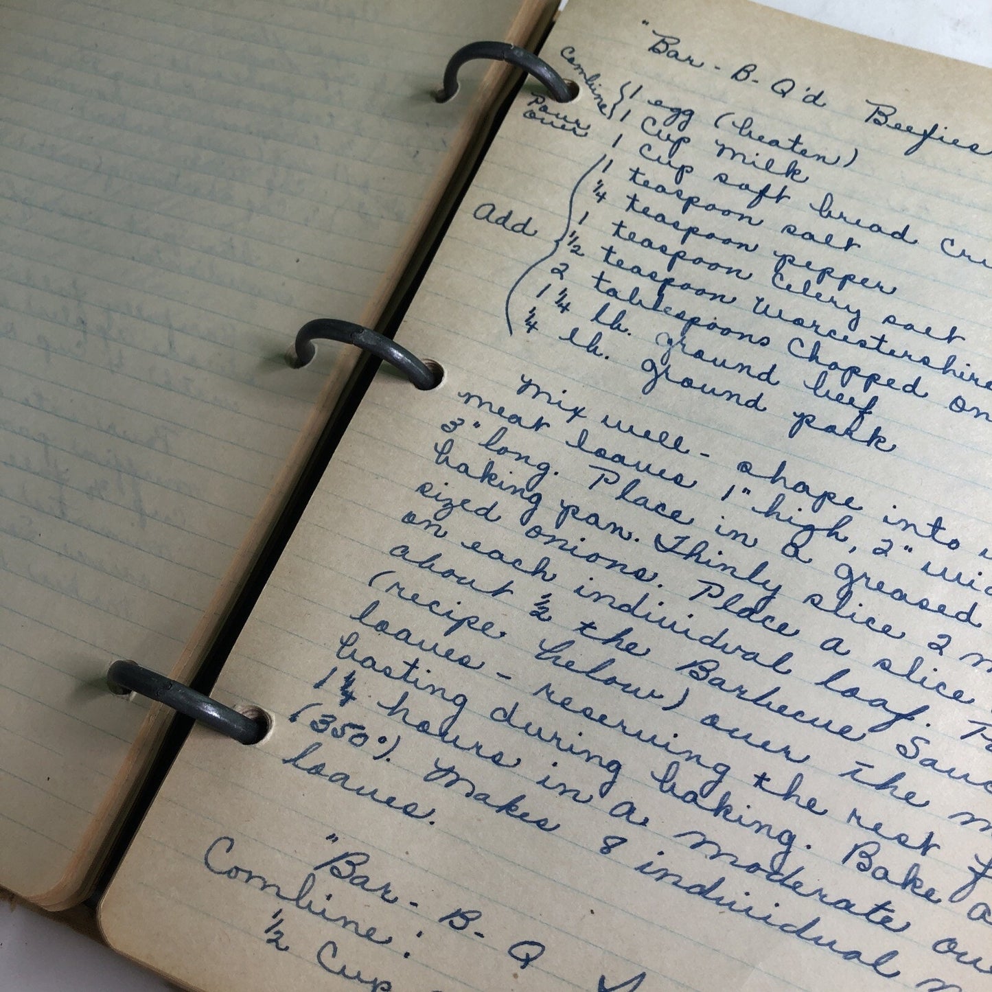 Vintage RECIPES BOOK Binder Three Hole Punched DIY Create Your Own Nutrition