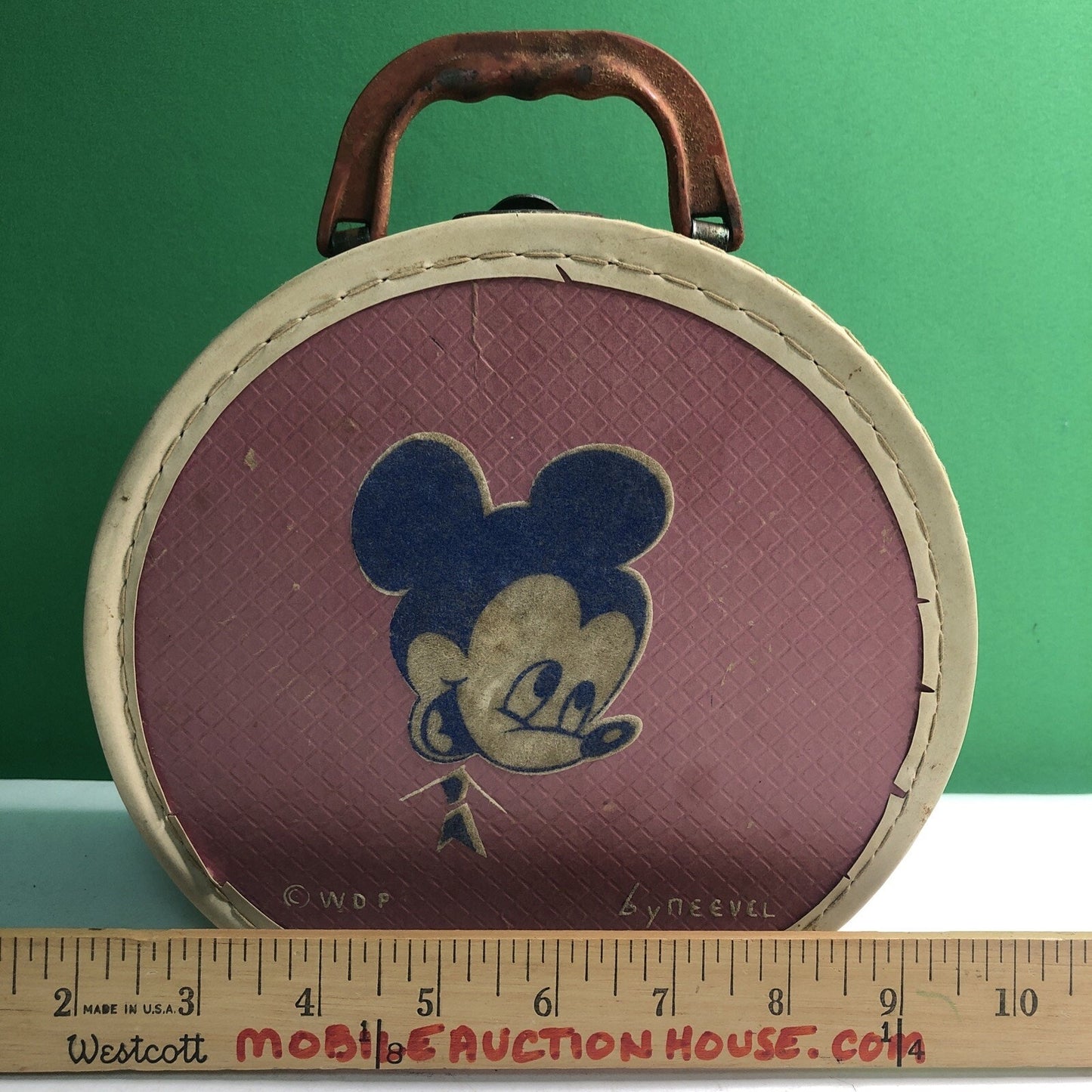 1950s Vintage Walt Disney Productions Mickey Mouse Mini Case By Neevel Pink Blue