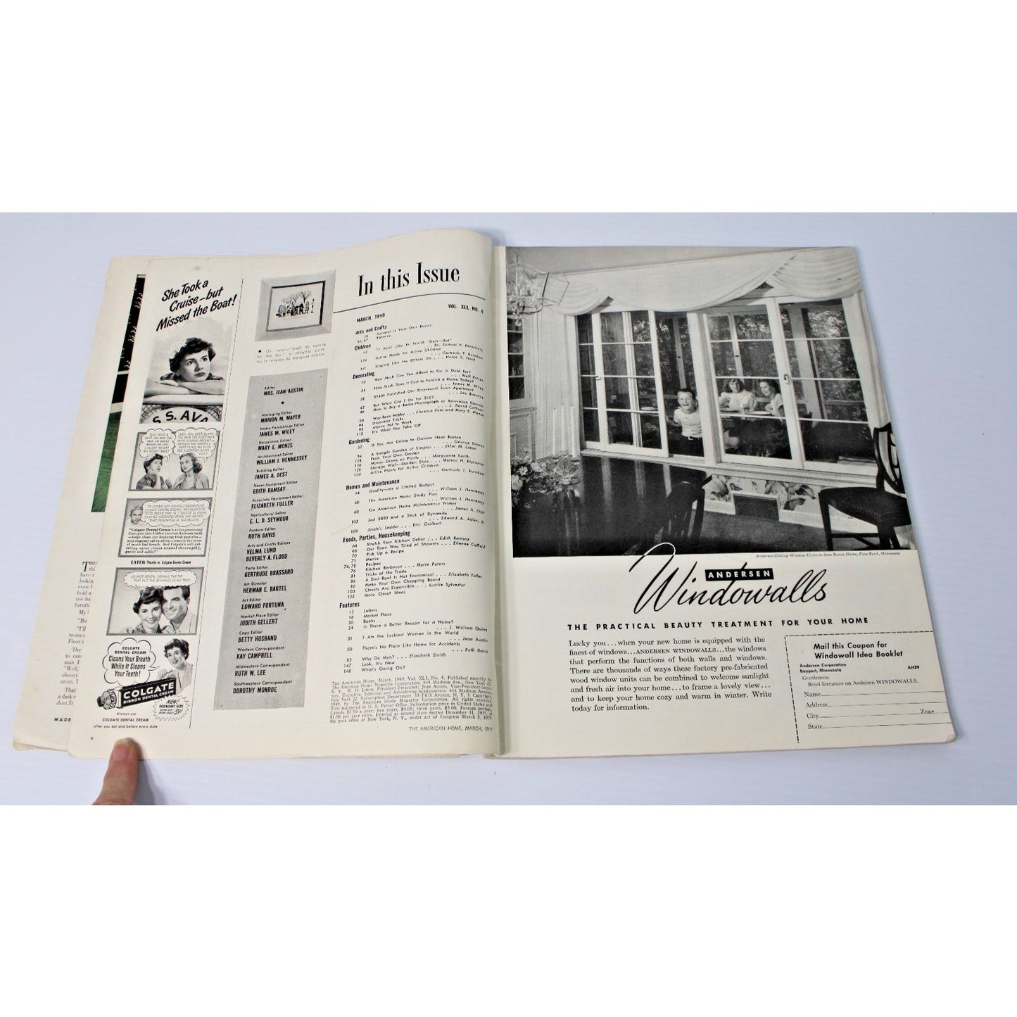 1949 March The American Home Magazine- House Garden Interiors MCM Decorating Ads