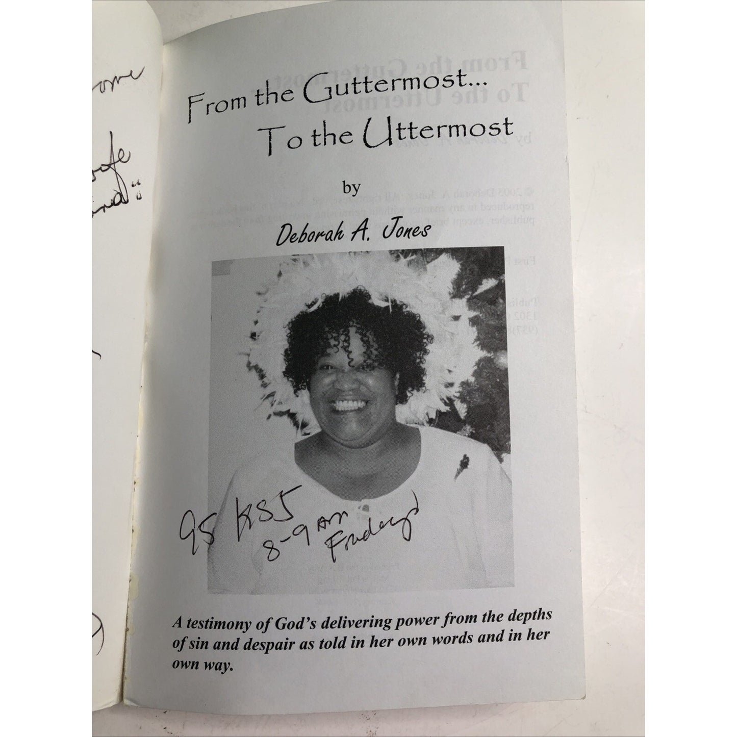 From the Guttermost...to the Uttermost PB Deborah Jones Signed Alabama Author