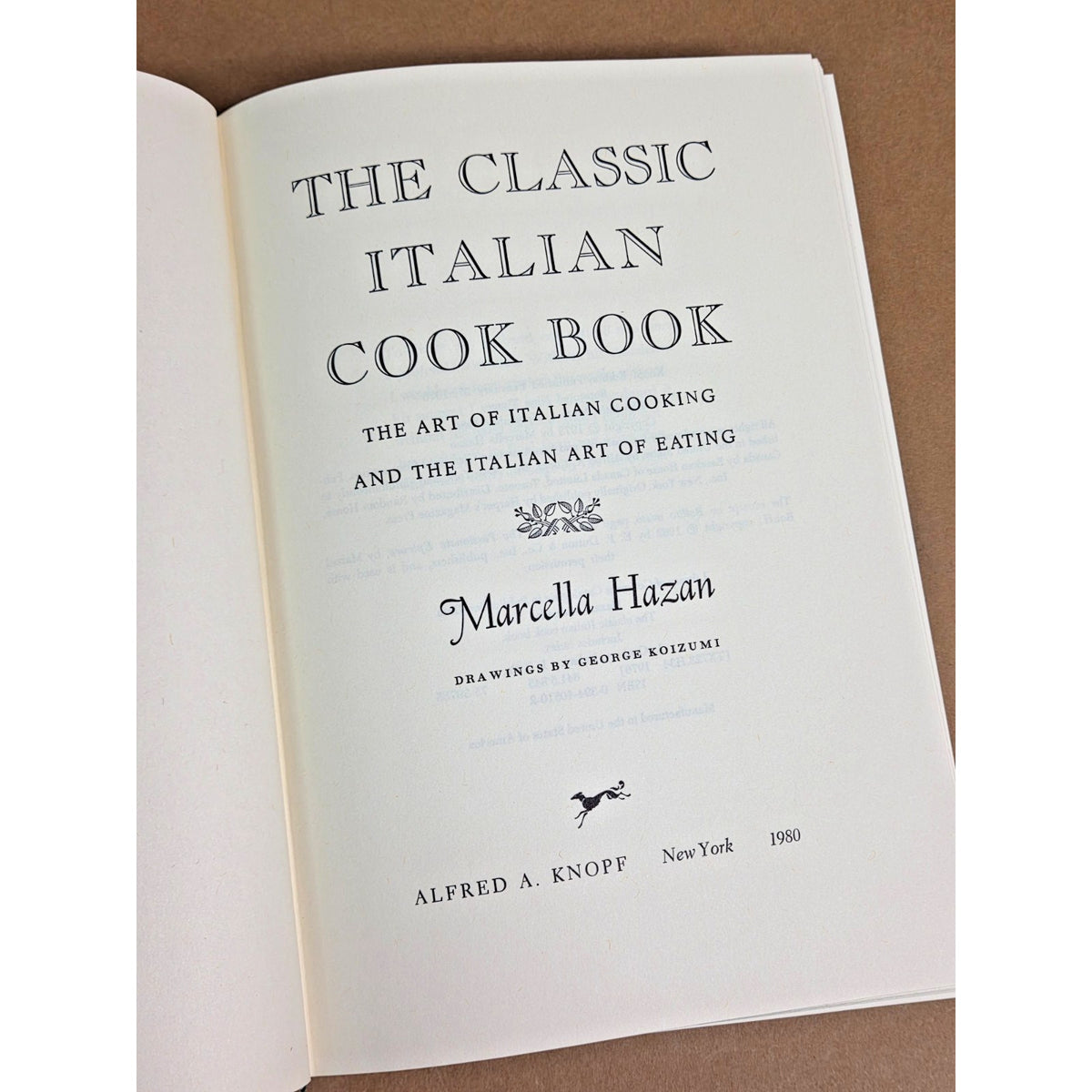 Marcella Hazan The Classic Italian Cook Book 1980 Vintage Knopf Hardcover