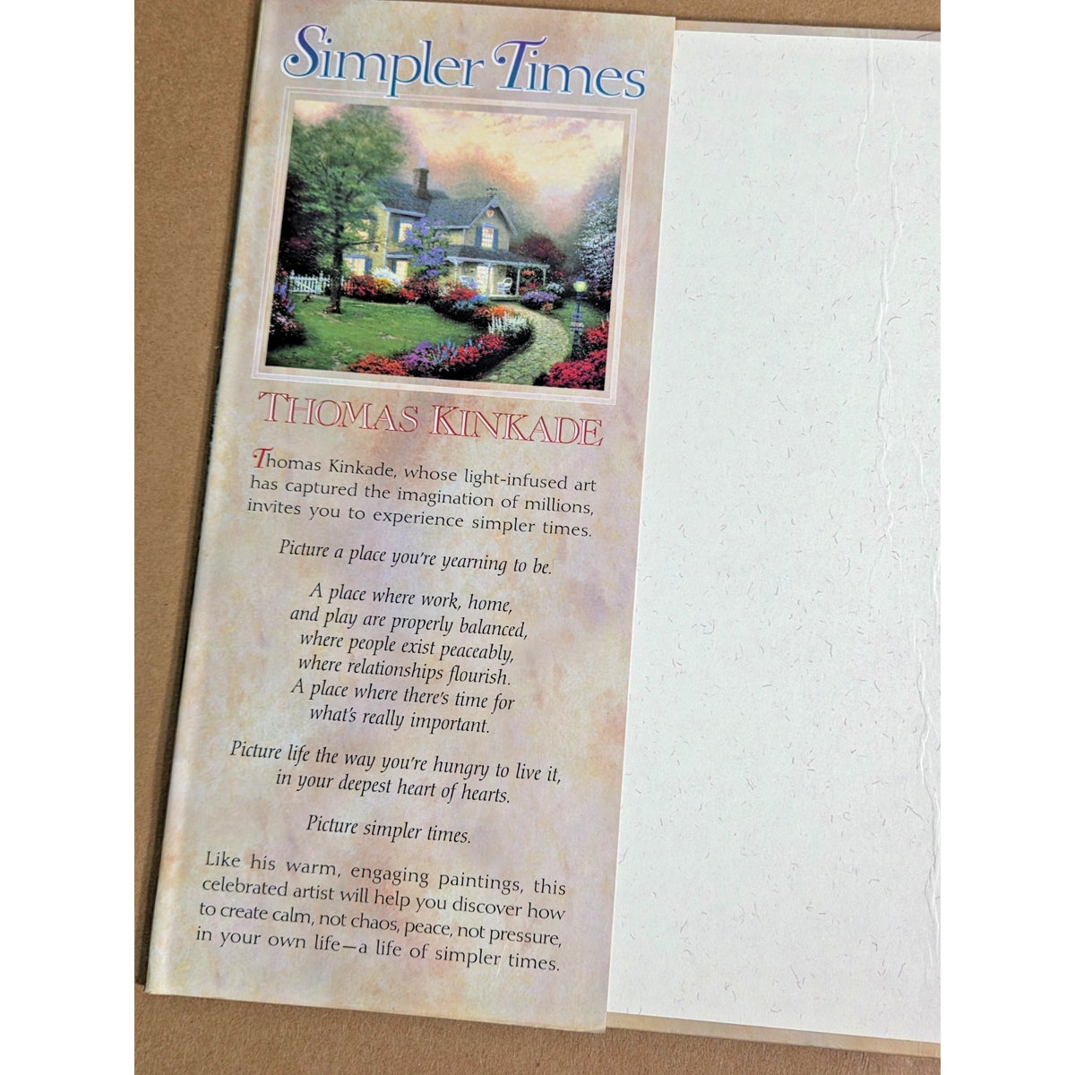 Simpler Times by Thomas Kinkade 1996 Hardcover Art Book - Very Good Condition