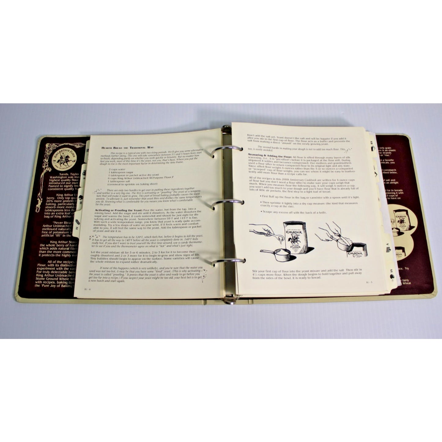 King Arthur Flour 200th Anniversary Cookbook Binder 1990 Brinna Sands Excellent!