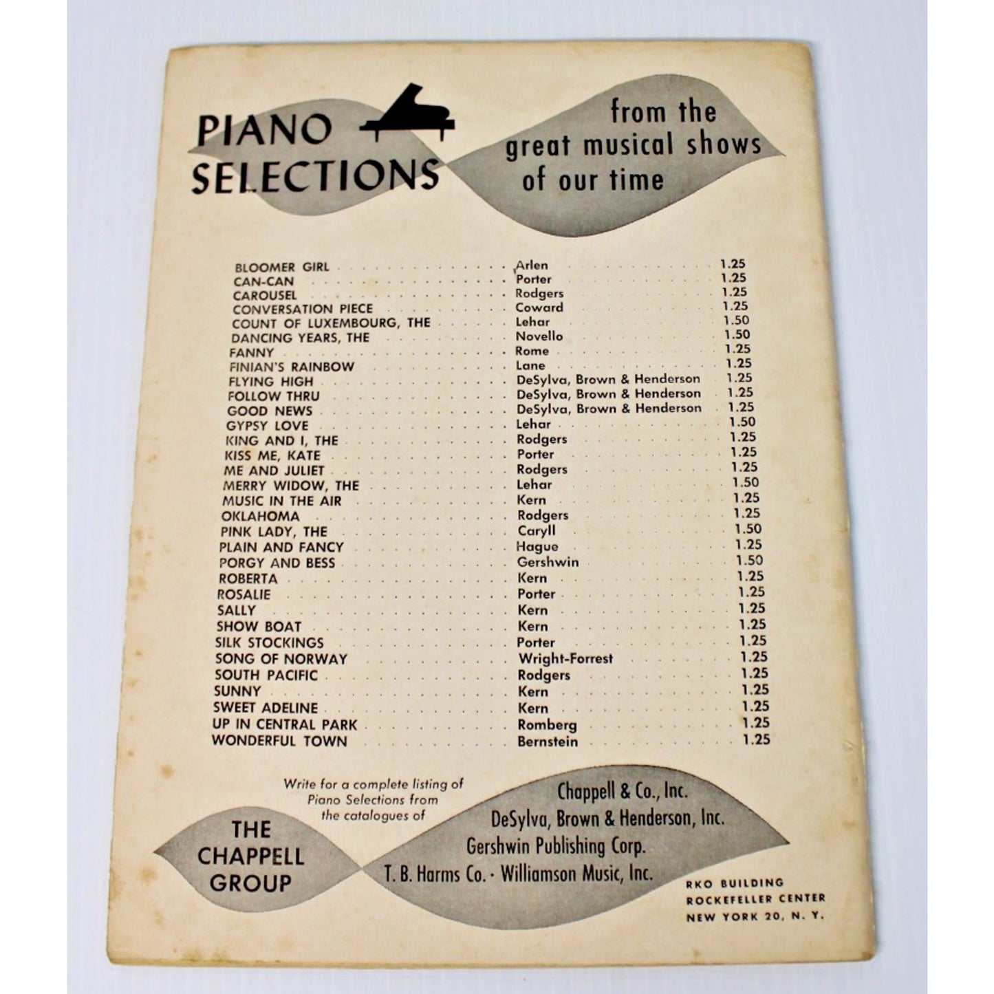 Vintage "Meet Kurt Weill At The Piano" Sheet Music Book, Great Condition!