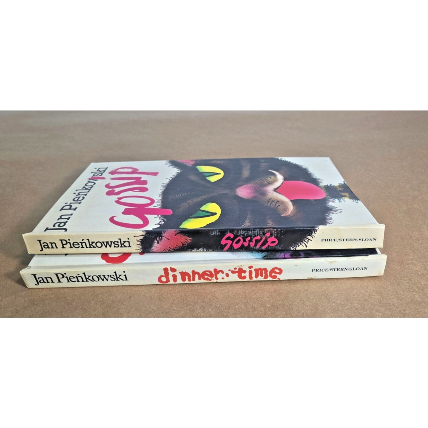 Vintage Jan Pieńkowski Pop-Up Book Set: Gossip (1983) & Dinner Time (1981)