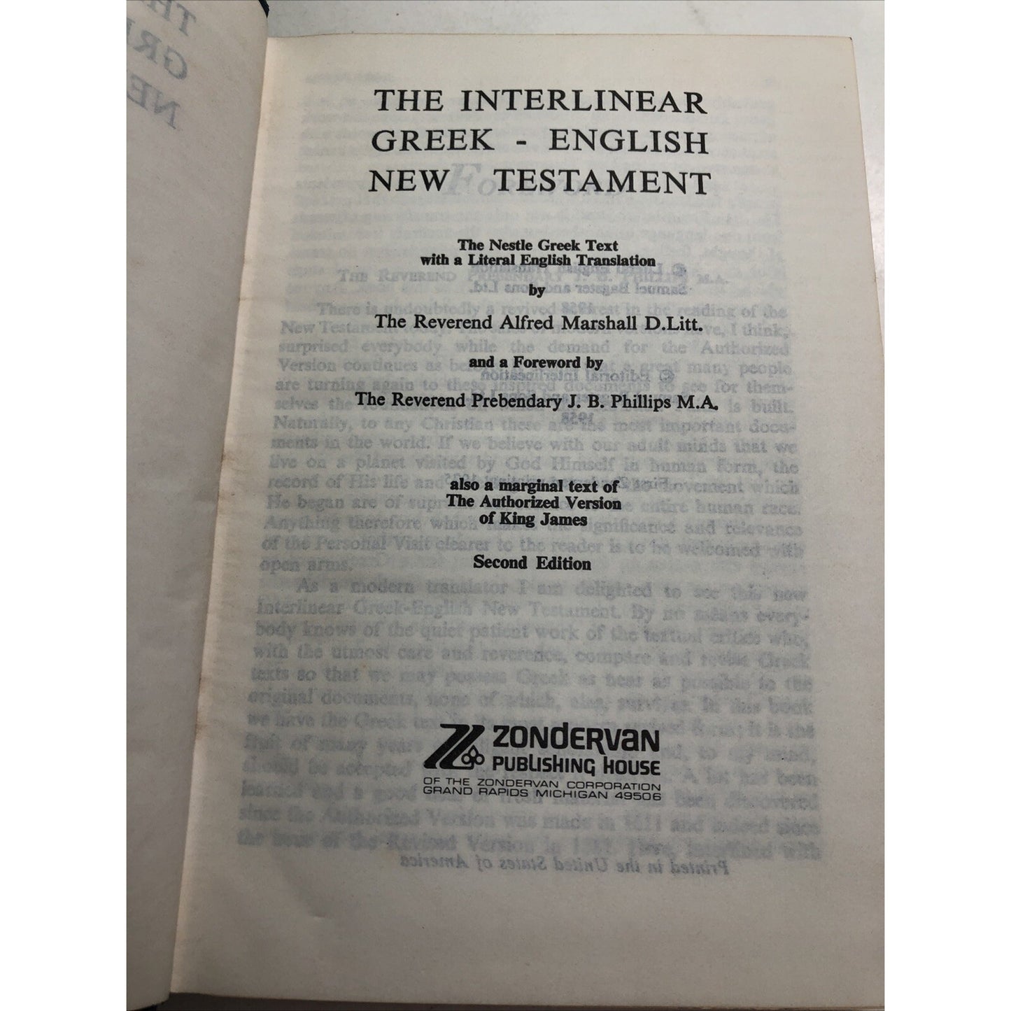 1975 Greek - English Interlinear New Testament Hardcover Black Letter Hardcover