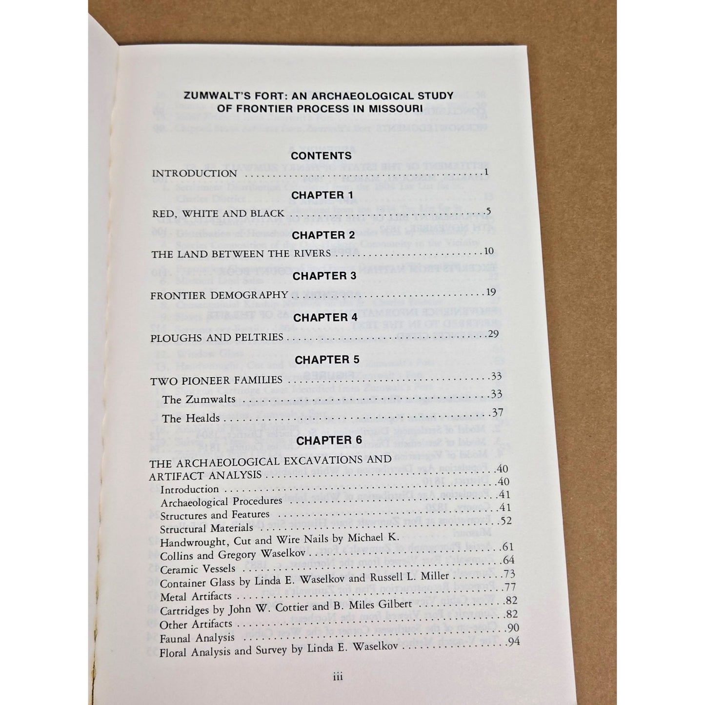 The Missouri Archaeologist Vol 40 1979 Fort Zumwalt Frontier History Archaeology