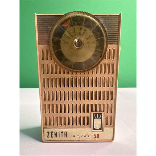Zenith Royal 50 AM Transistor Radio Audio Present Cream/Tan