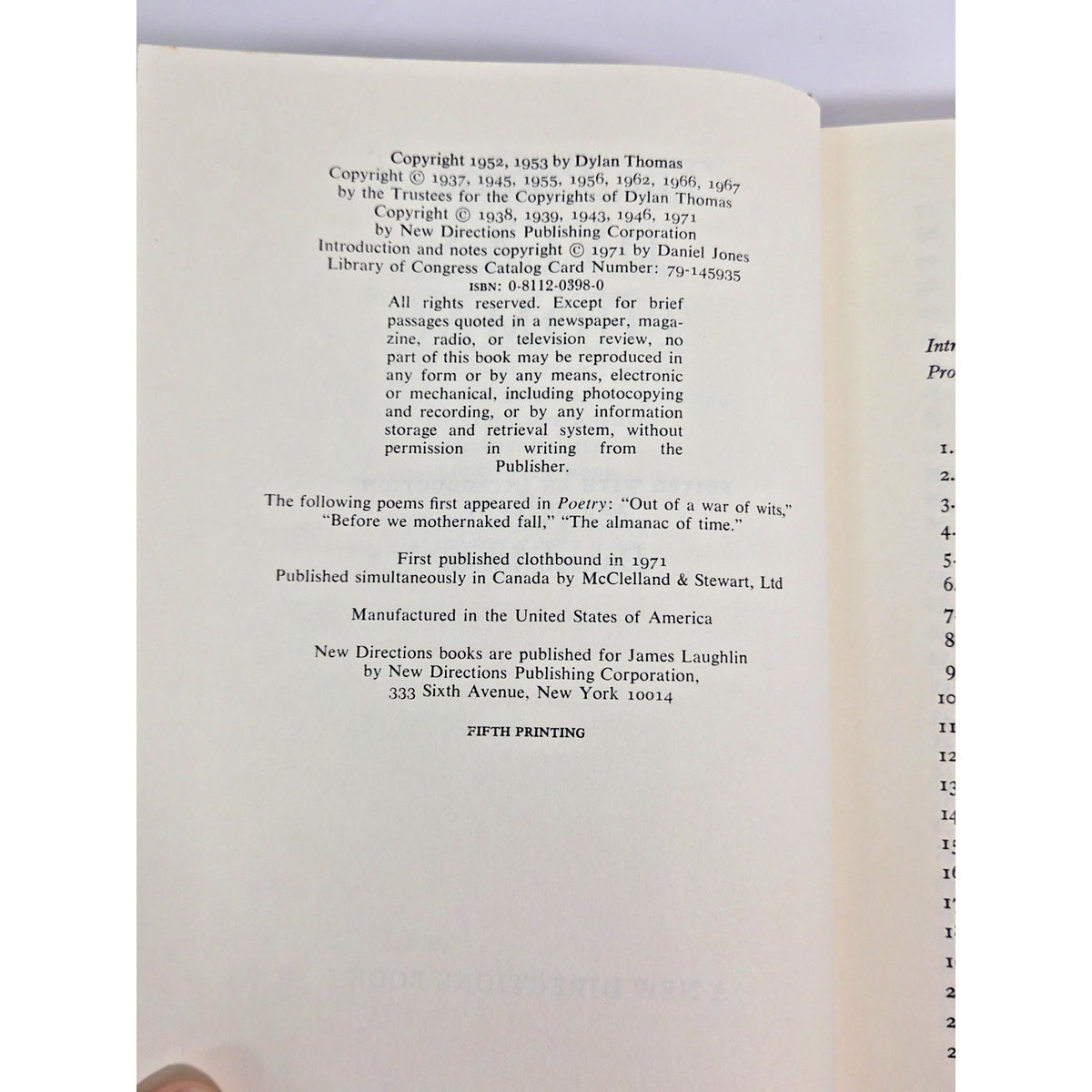 Vintage "The Poems of Dylan Thomas" Hardcover New Directions Daniel Jones 1971