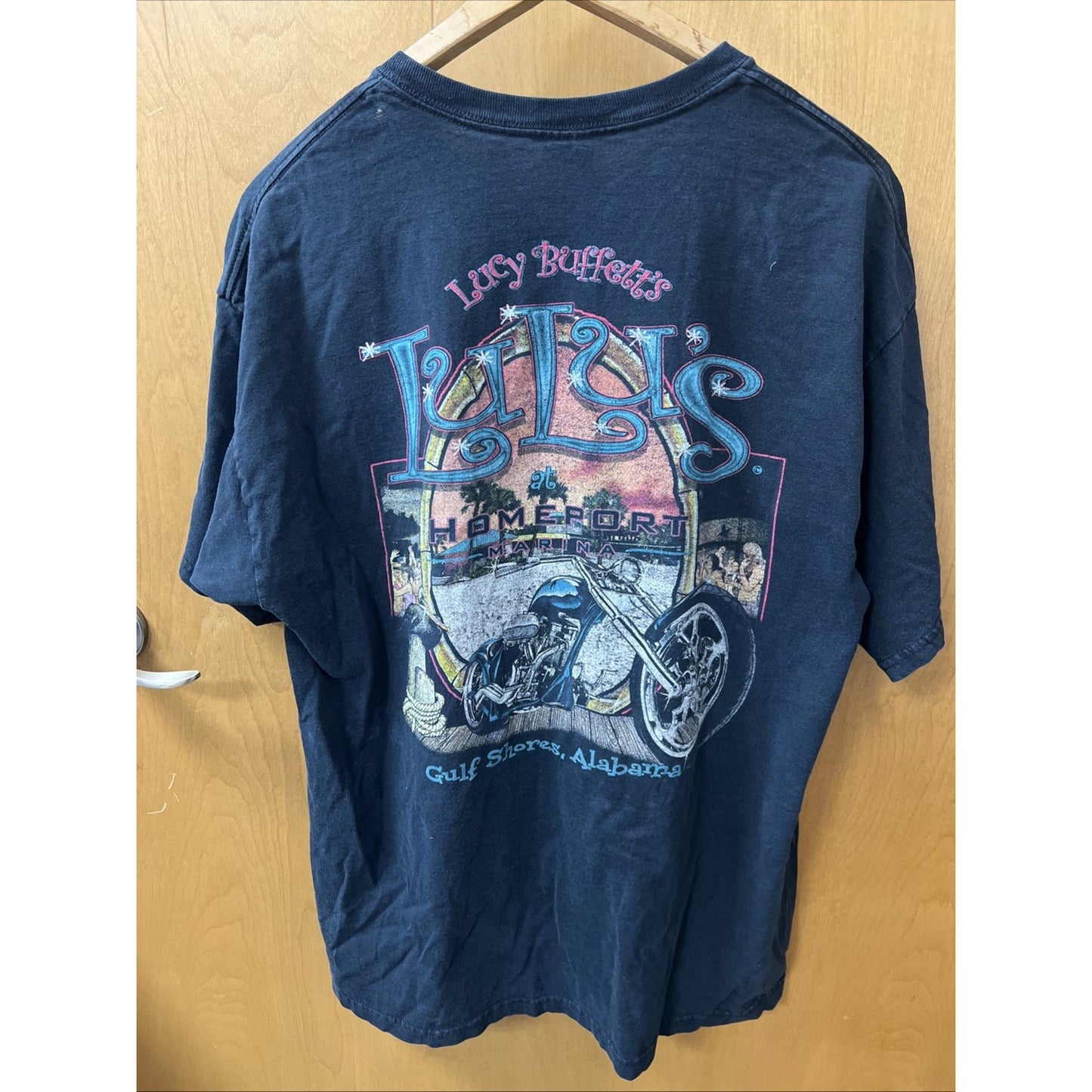 LuLu's Lucy Buffett T-Shirt Adult Size Extra Large XL Gulf Shores Alabama Marina