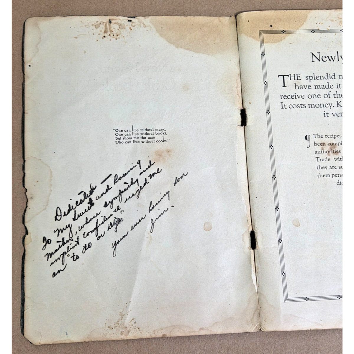 Rare 1922 Dallas Newlywed Cook Book - Publisher Signed Association Copy