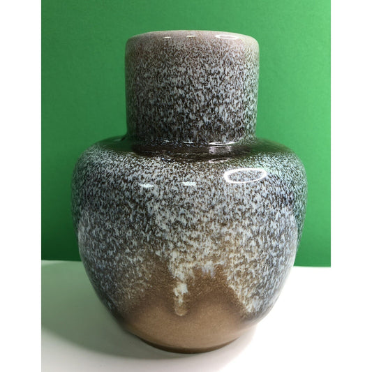 Vintage MCM Royal Hickman Pottery Vase Unique Brown Blue Cream Tan Glaze Haeger