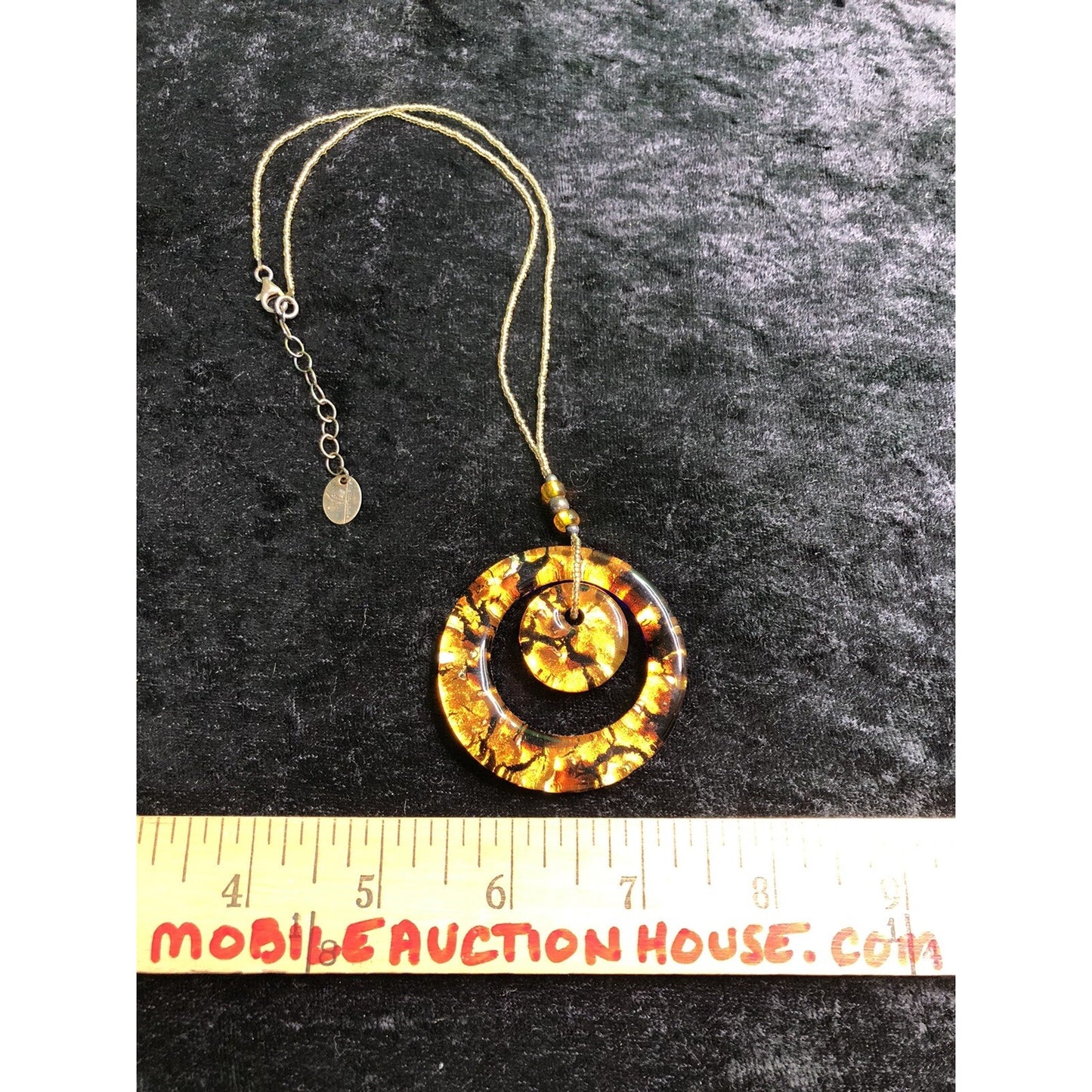 VENETIAURUM Glass Pendant Made In Italy Beaded Necklace 925 Sterling Clasp
