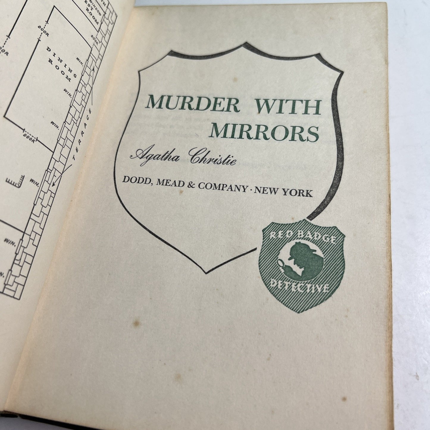 Red Badge Detective MURDER WITH MIRRORS 1952 Agatha Christie HB RARE
