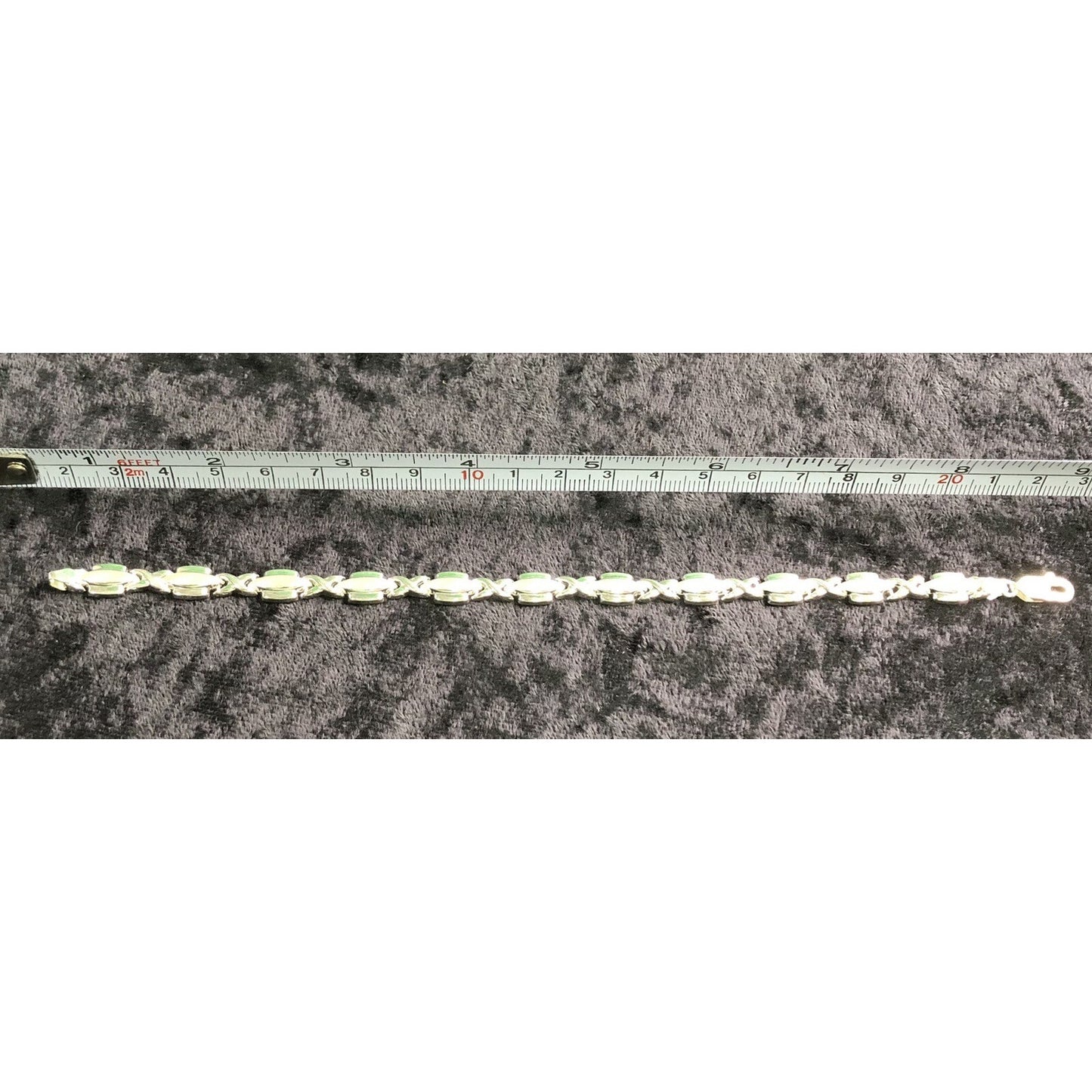 Sterling Silver X Link Tennis Style 8 Inch Bracelet Lobster Claw Clasp