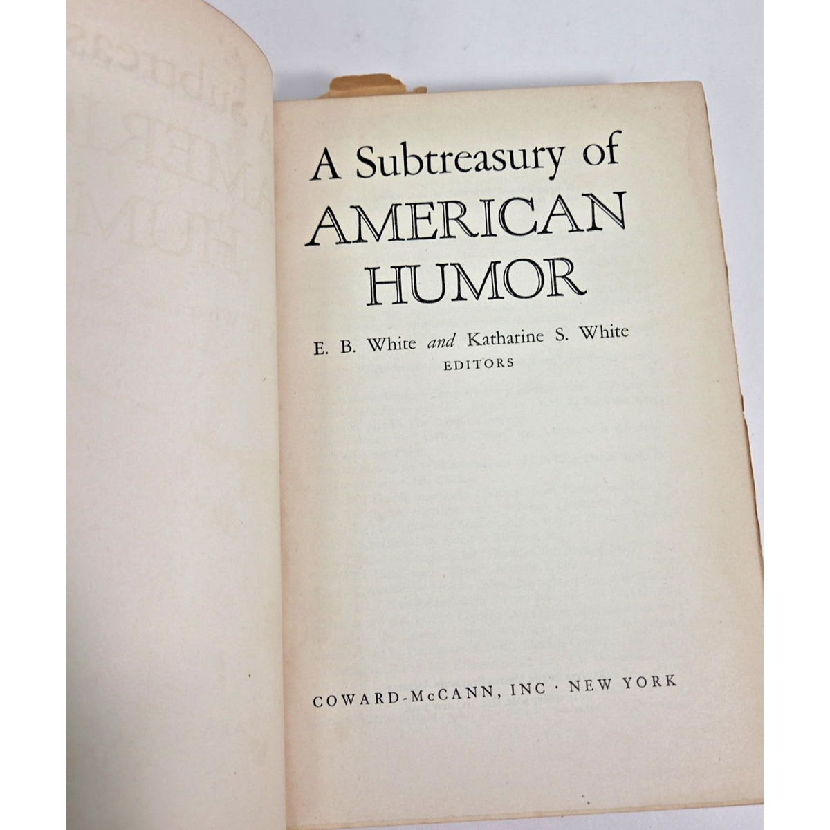 1941 A Subtreasury of American Humor First Edition E.B. White Vintage Book