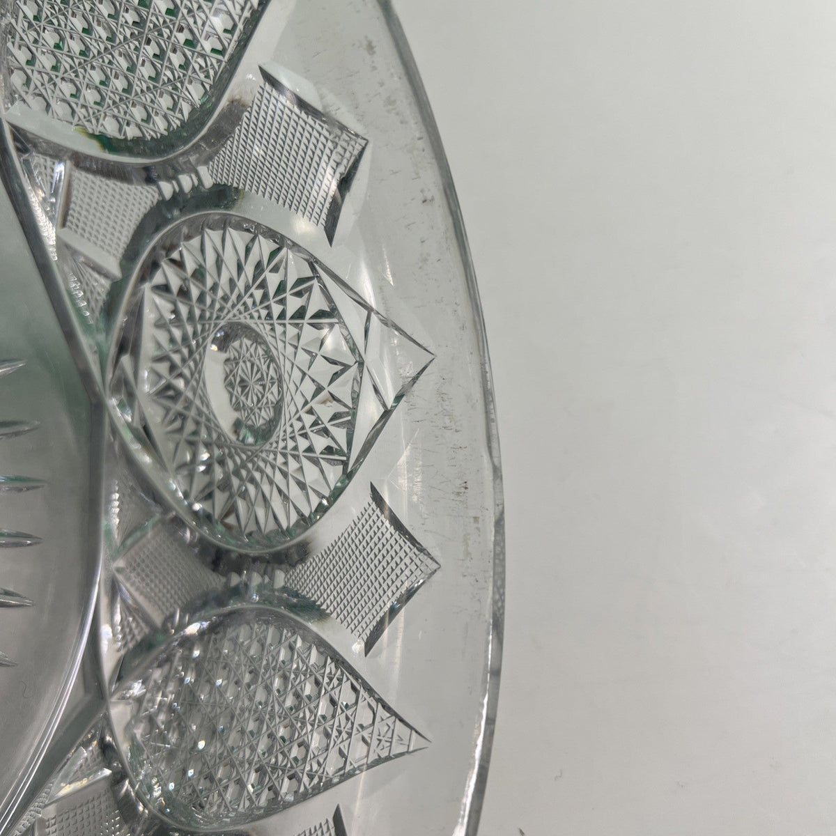 Elegant Vintage Cut Crystal Bowl 7.5” Diameter