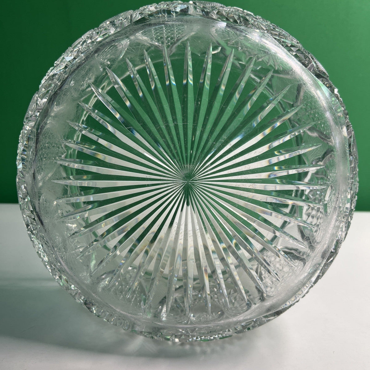Elegant Vintage Cut Crystal Bowl 7.5” Diameter