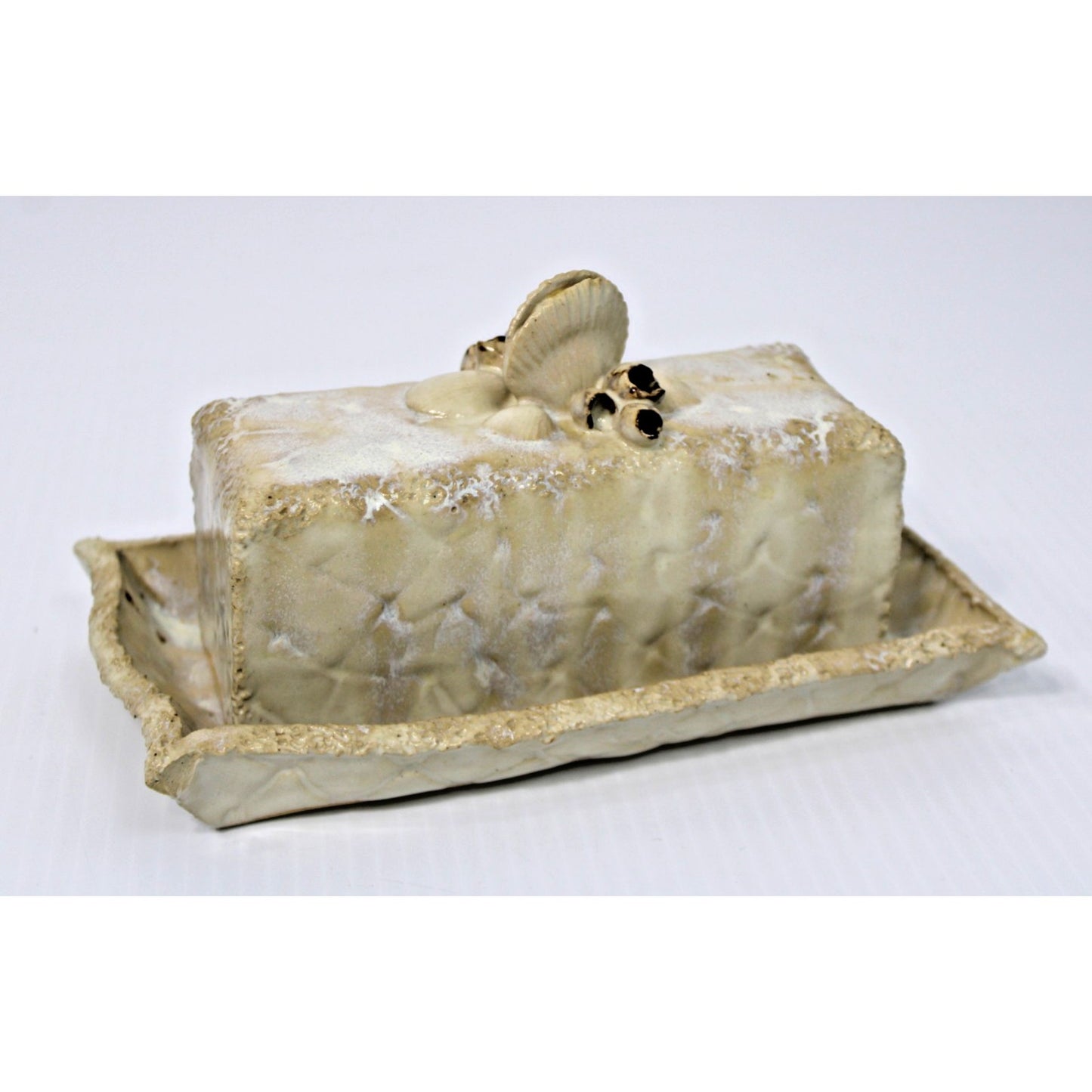 Giarrusso Coastal Pottery Butter Dish, Handmade Art Pottery, Mobile, Alabama