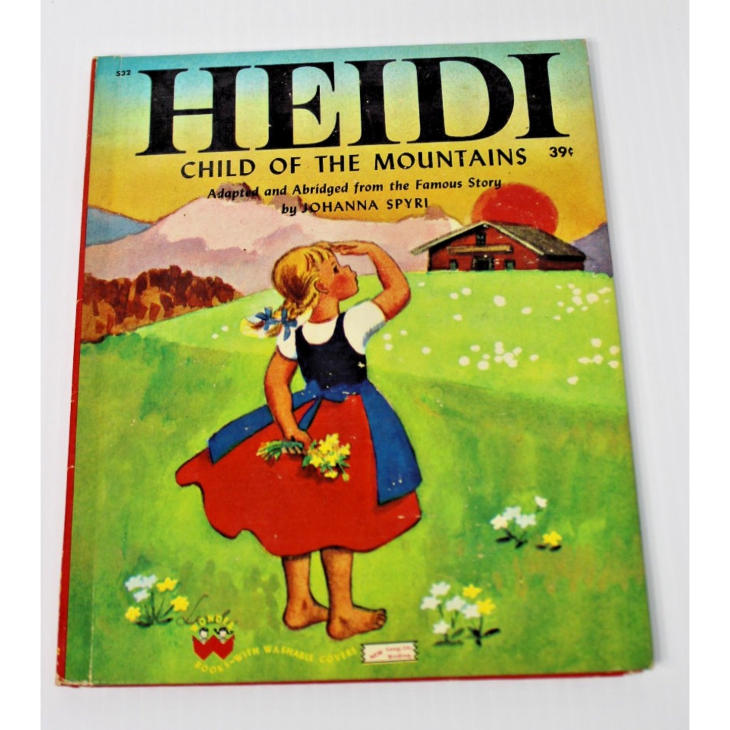 1950 Heidi by Johanna Spyri- Abridged- Children's Wonder Book Illustrated HC
