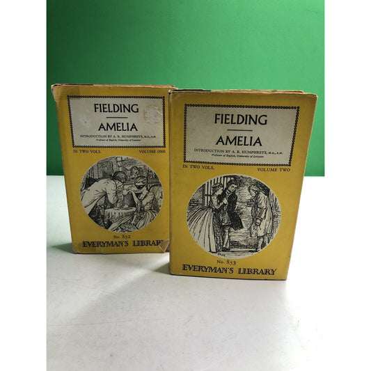 Amelia by Henry Fielding Volume 1 & 2 HC DJ 1966 Everyman's Library 852, 853