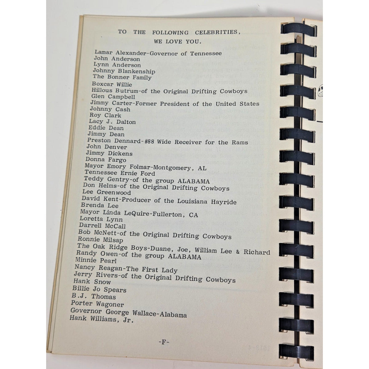 Vintage Hank Williams Memorial Cookbook Vol II Celebrity Recipes Johnny Cash