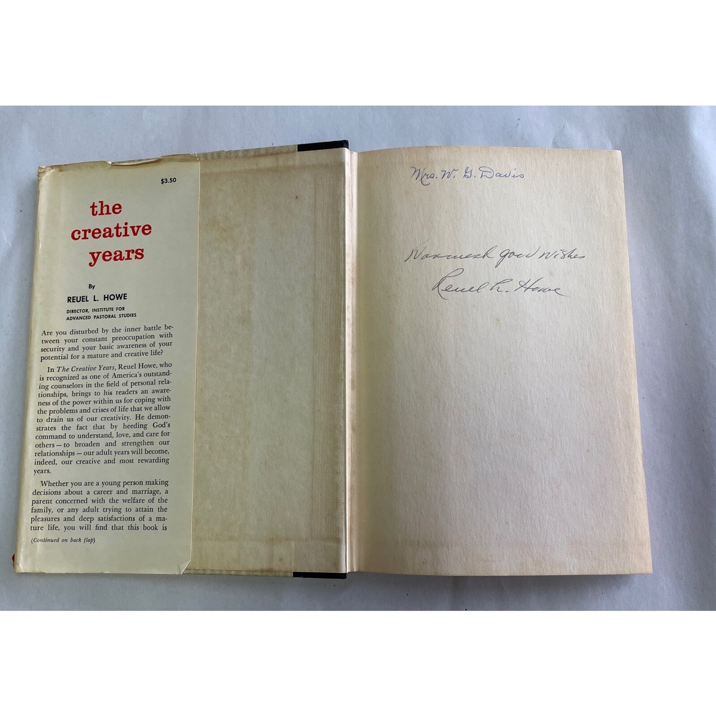 The Creative Years : A Mature Faith for Adult Life by Reuel L. Howe (1959, HC)
