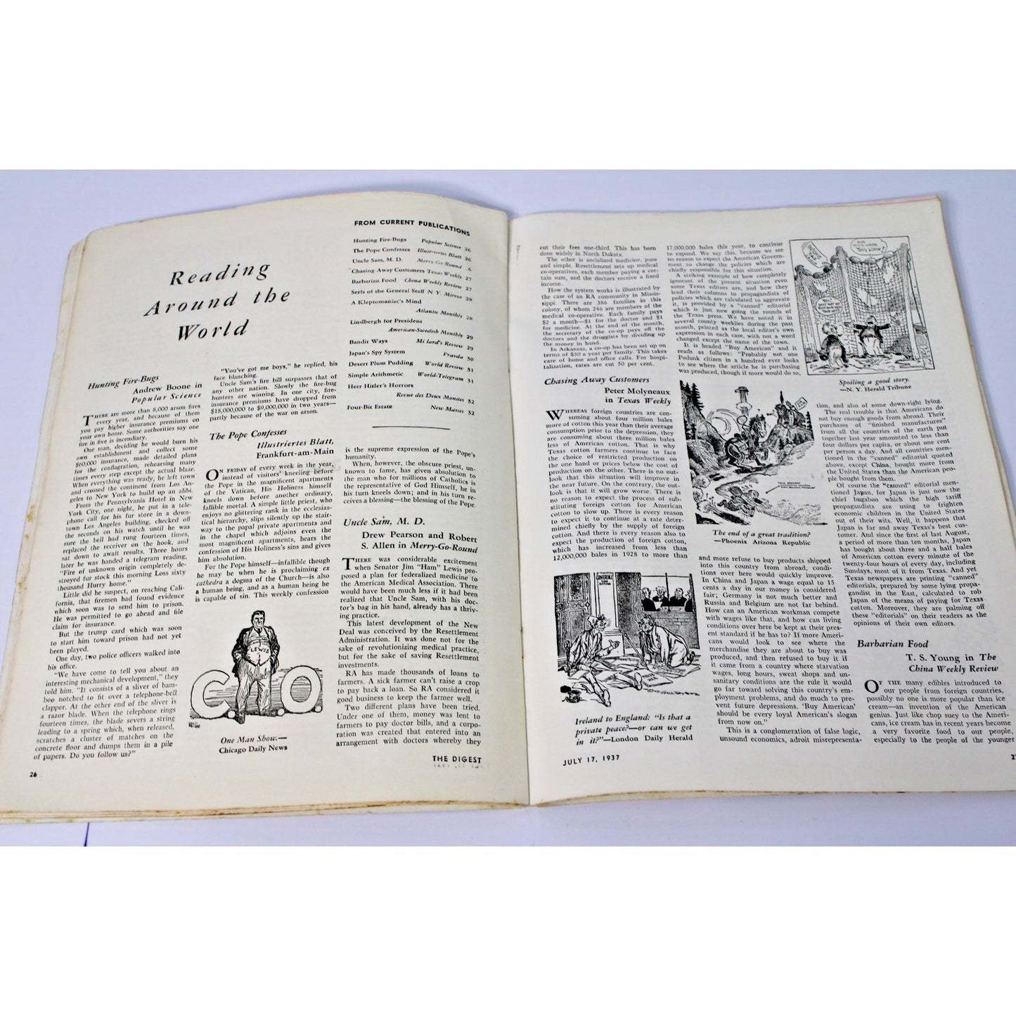 1937 July 17 Literary Digest Magazine-Review Of Reviews, Premier Combined Issue