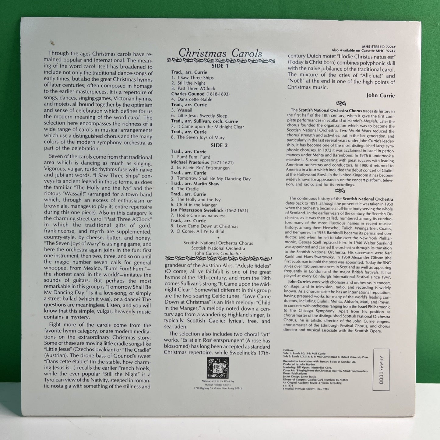 MHS 7224Y Christmas Carols Scottish National Orchestra Chorus 1985 LP Record