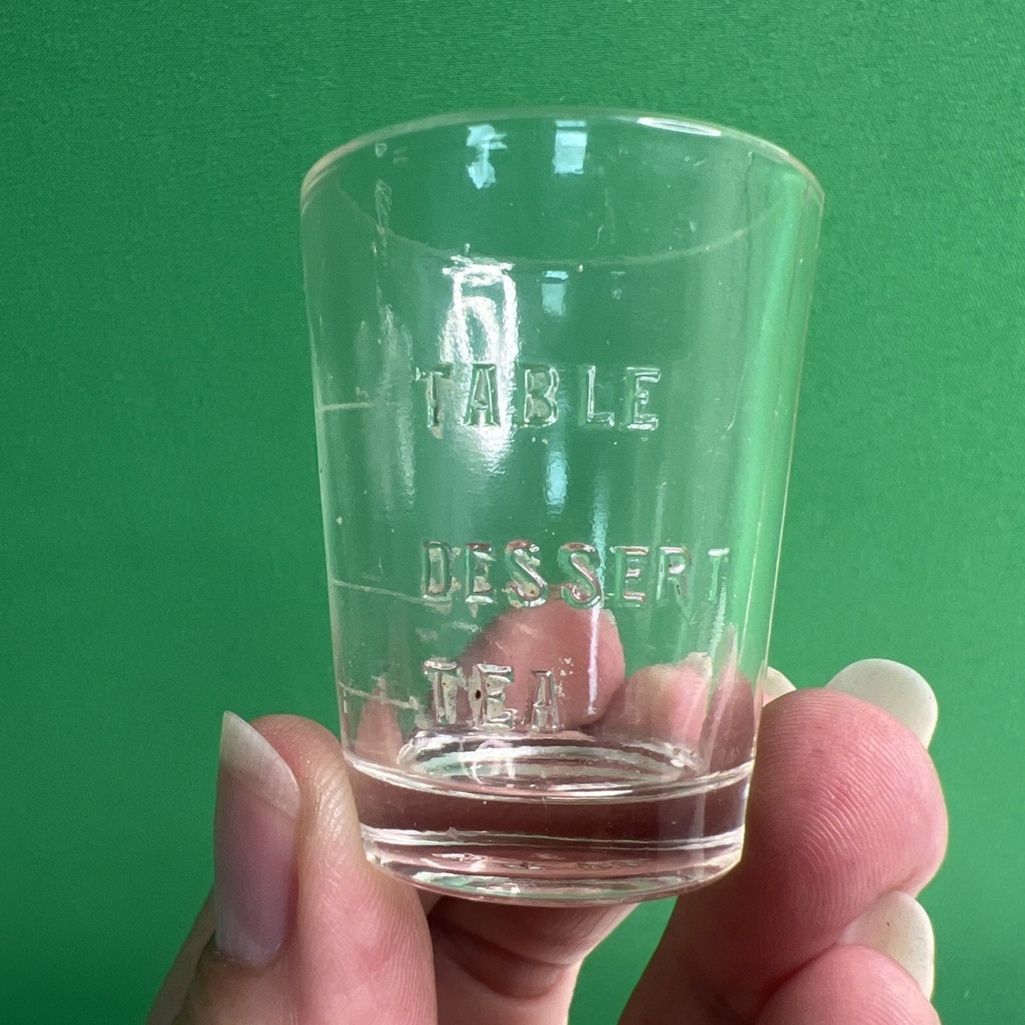 Antique Dose Shot Glass Marked WT CO Whitall Tatum 1901-1922