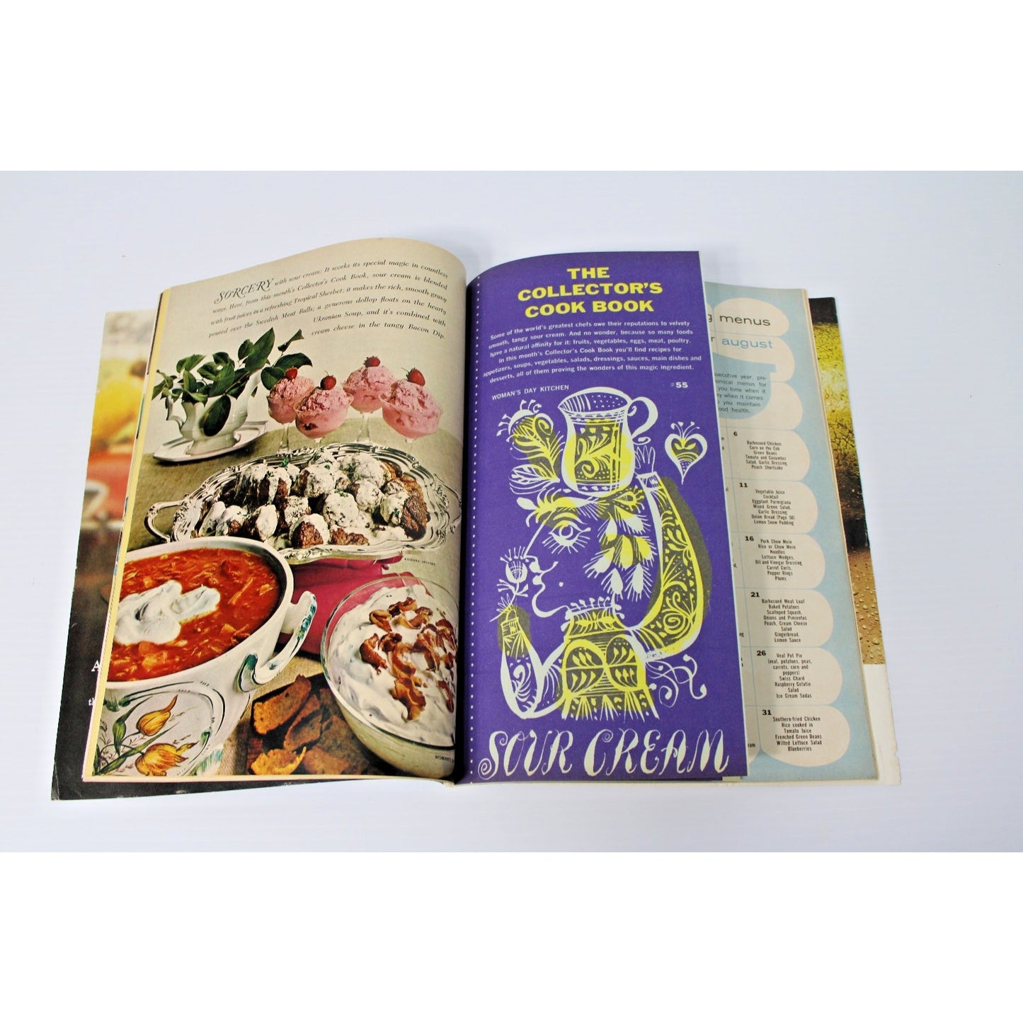 1961 August Woman's Day Magazine, Special Issue American Glass, Ads, Recipes