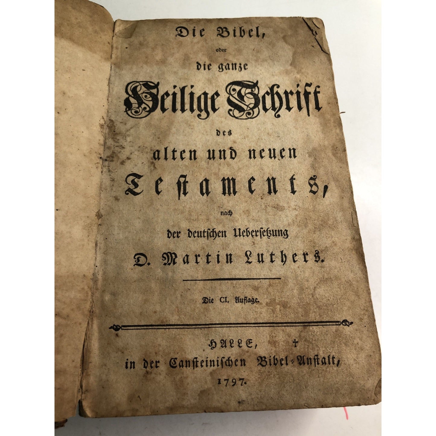 1797 German Translation of D. Martin Luther Bible Holy Scripture