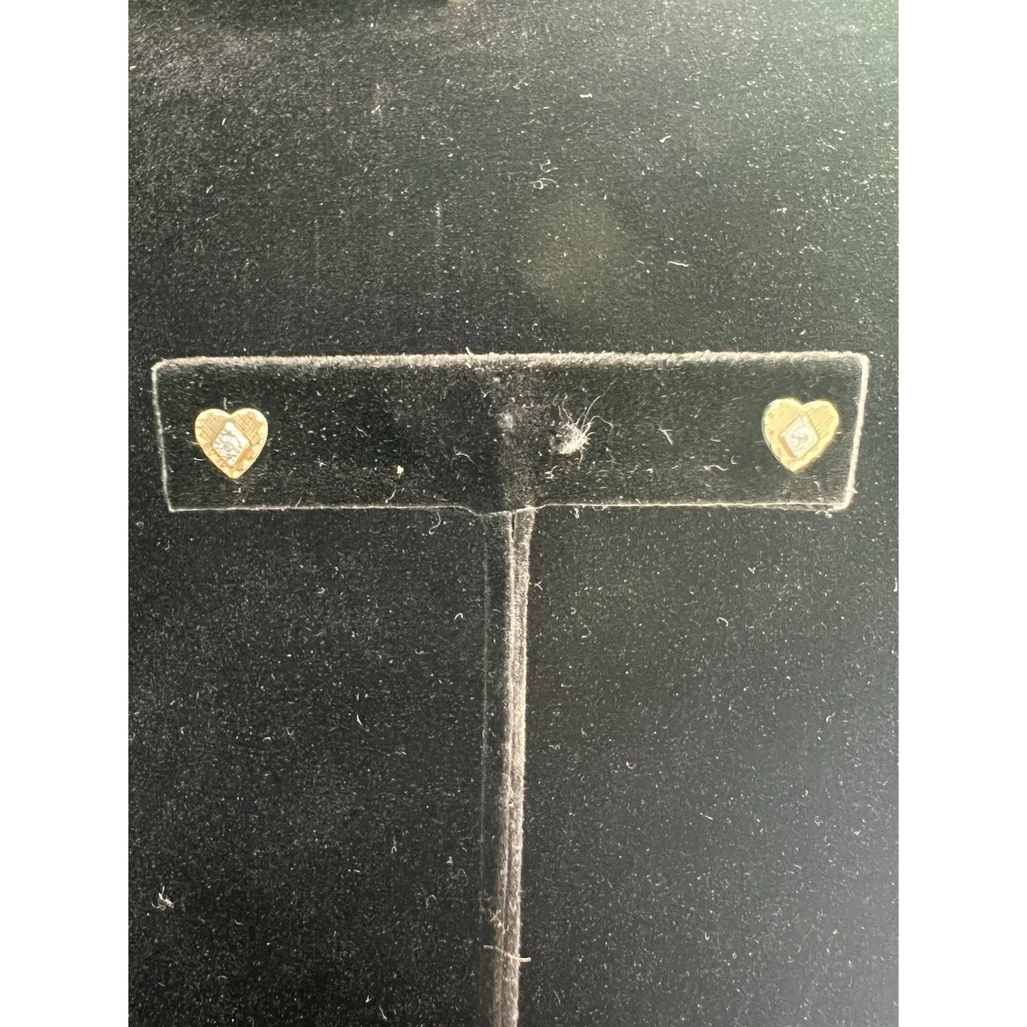 Vintage 14K Gold Filled Hearts With Clear Stones Necklace & Earrings Boxed Set