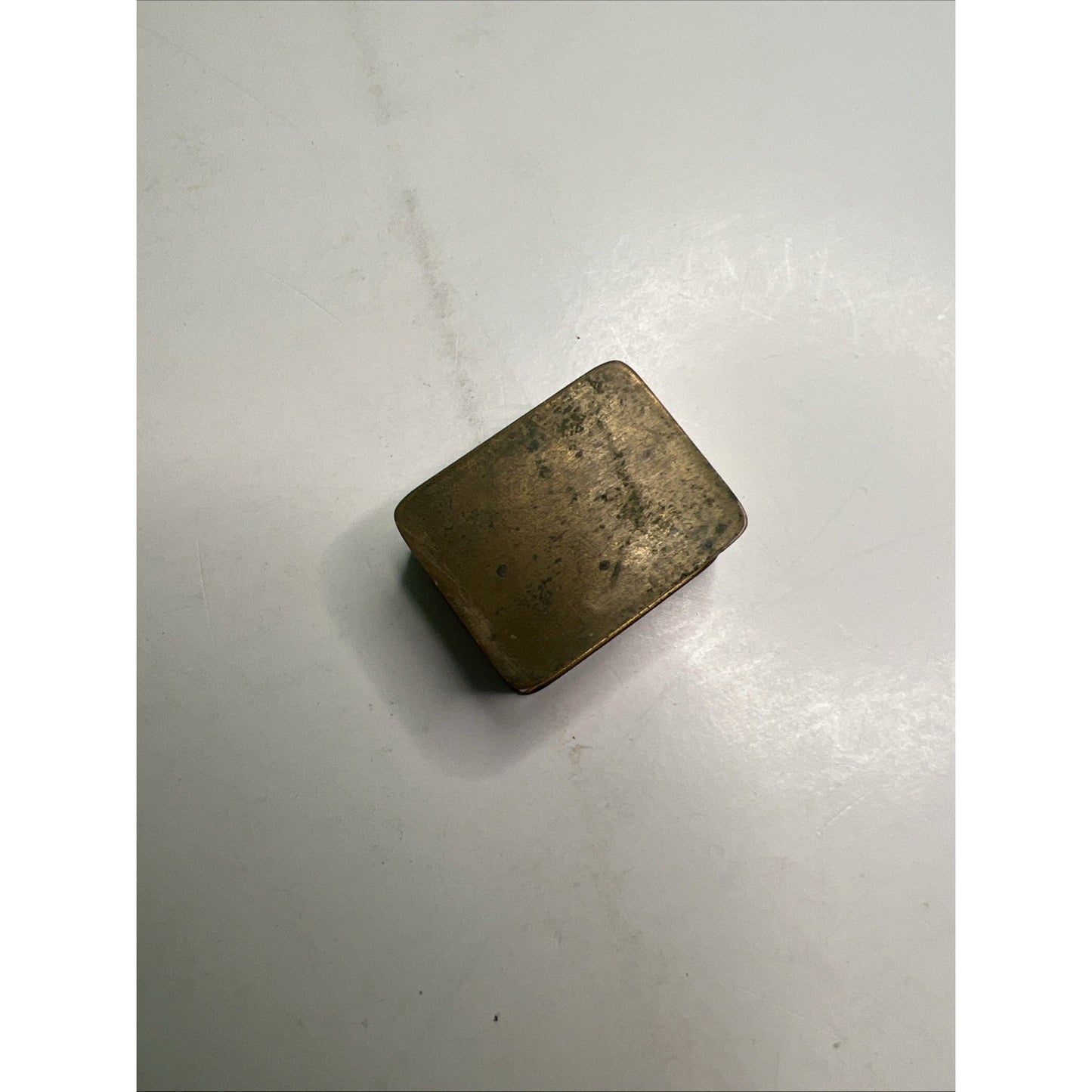 Vintage Volupte USA Perfume Little Brass Snuff Pill Box Antique Miniature