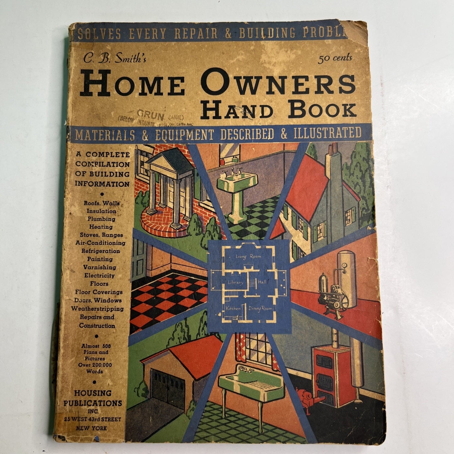 1935 C B Smith's HOME OWNERS HAND BOOK 256 Pages PB House Repair Maintenance