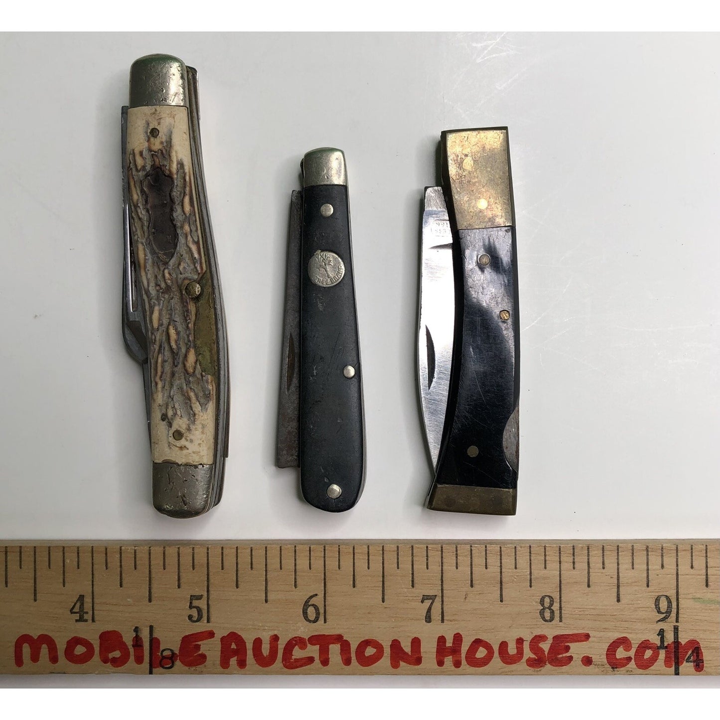 Lot Of 3 Vintage Pocket Knives Schrade Tree Brand Pakistan Some Damage Read All