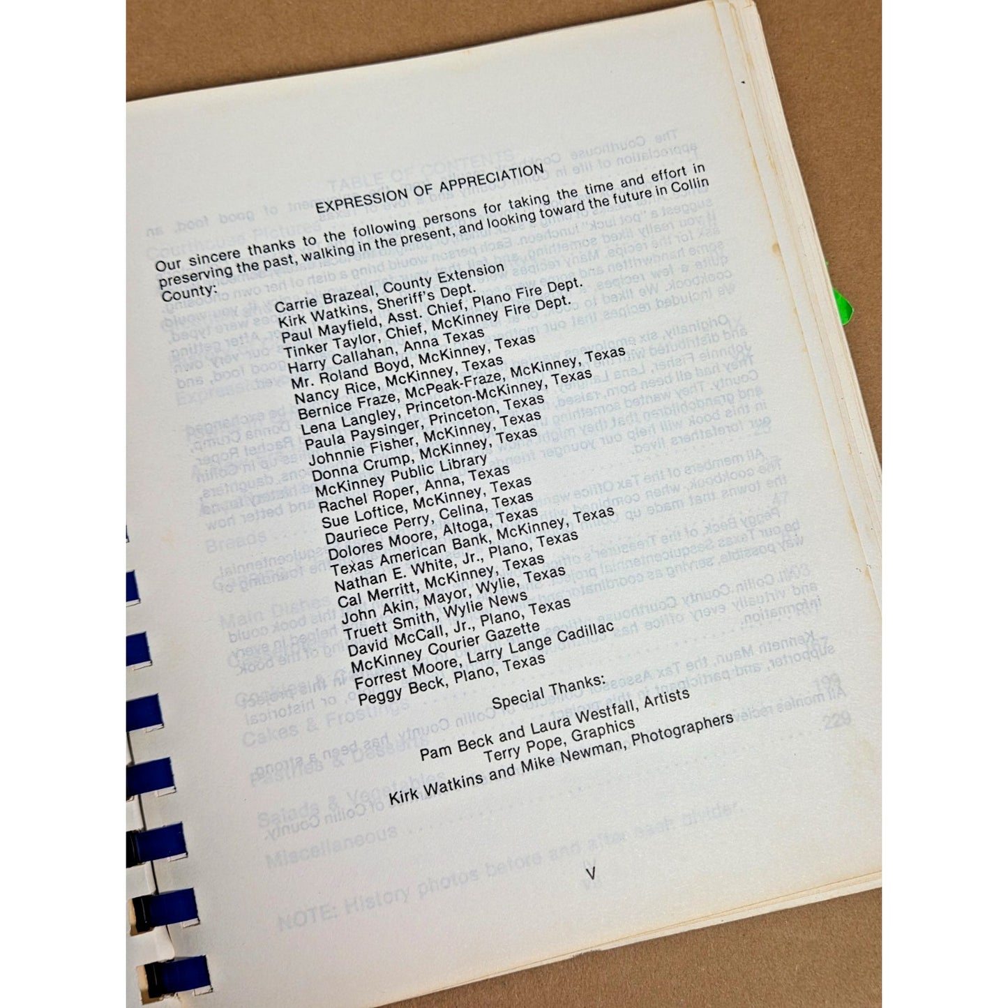 1986 Collin County Texas Sesquicentennial Courthouse Cookbook - Vintage Texana