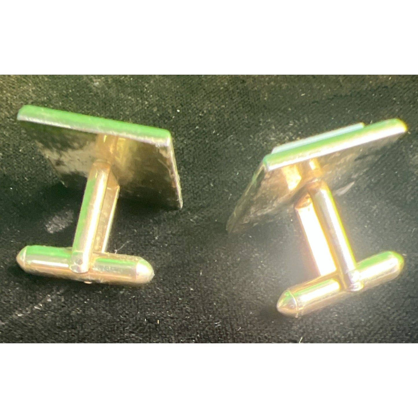 Vintage Mens Cufflinks Mother Of Pearl Gold Tone Rectangle Retro Framed