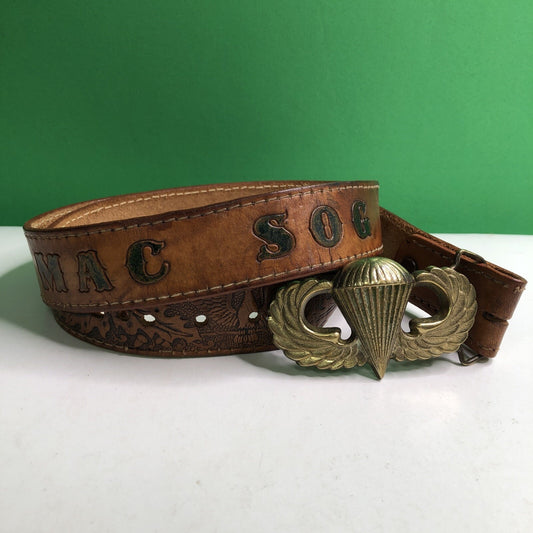 Vintage Original Brass Military Parachute Master Belt 38” Buckle Special Forces