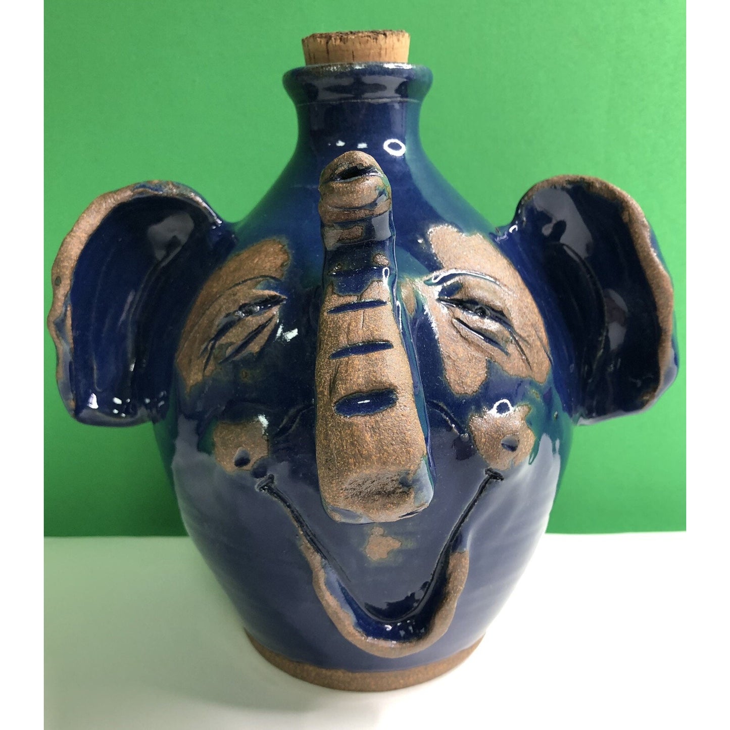 Vintage MUD DABBER’S ELEPHANT JUG North Carolina Art Pottery With Flyer