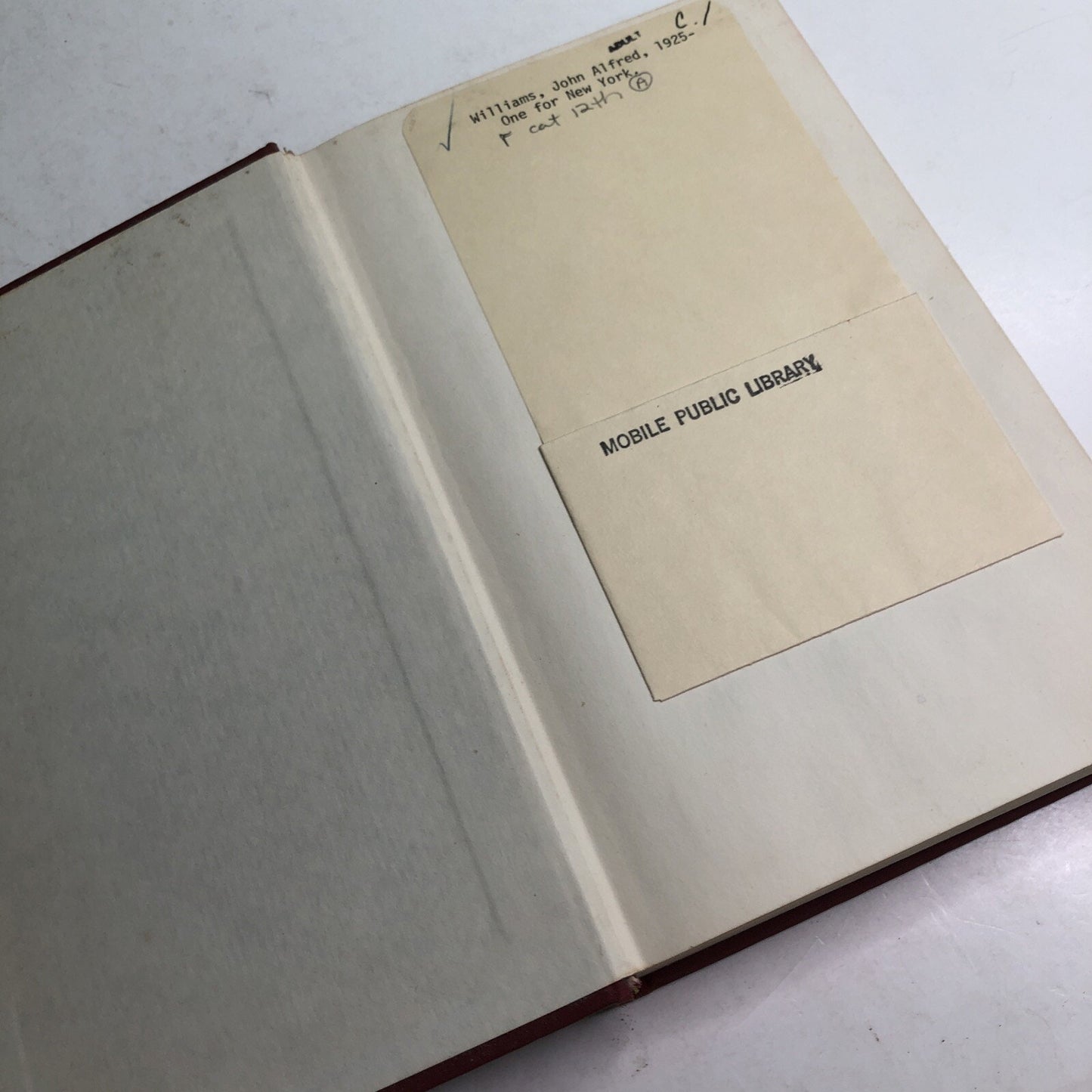 One for New York by John A. Williams 1975 HC REISSUE EX-LIBRARY