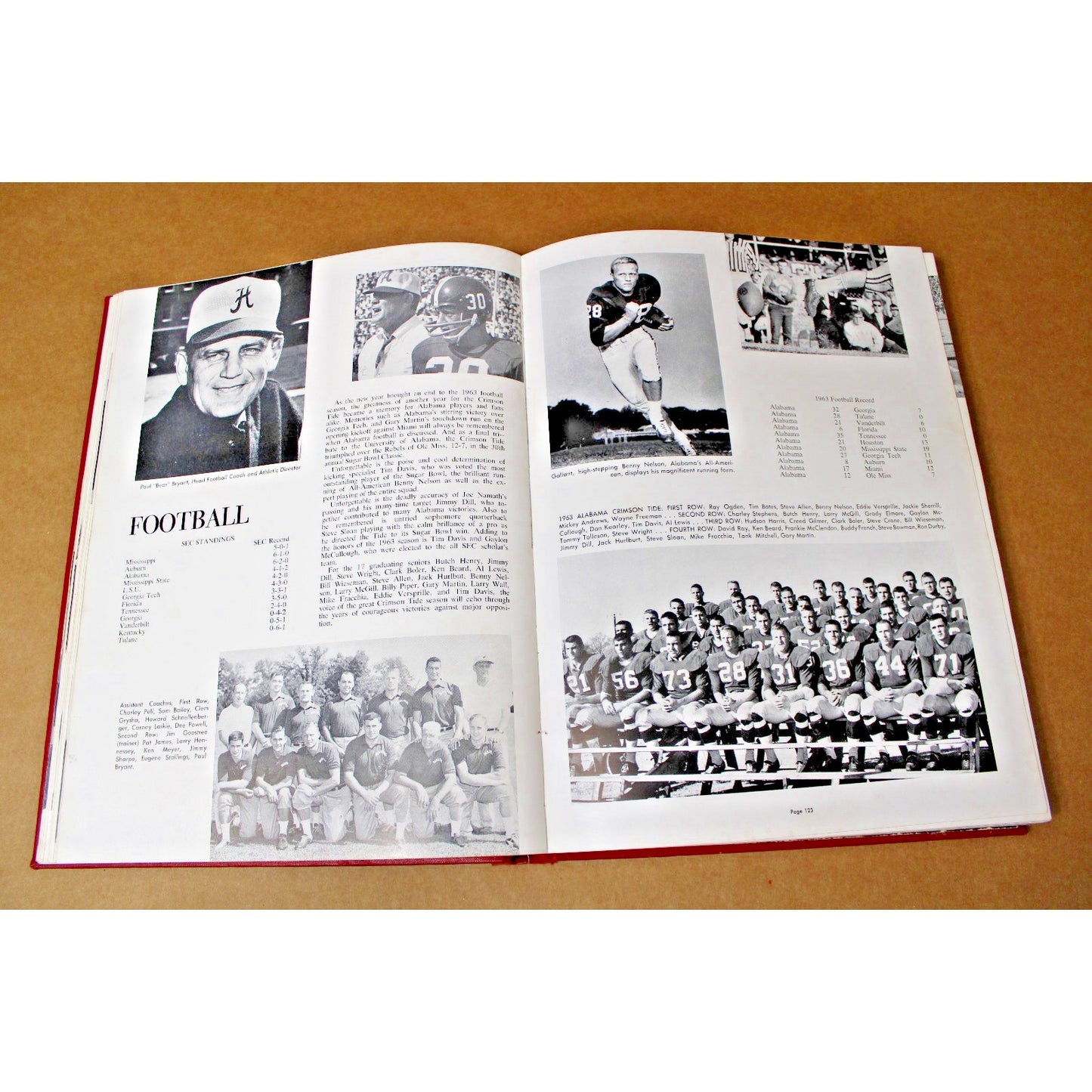 1964 University of Alabama Corolla Yearbook, Bear Bryant, Joe Namath