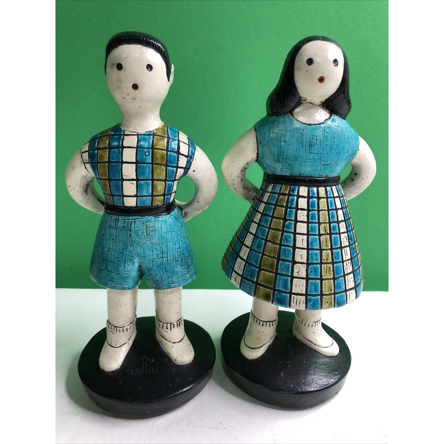 Rare Pair MIDCENTURY SYLVIA HOOD ORIGINAL FIGURINES Idyllic Family Boy & Girl