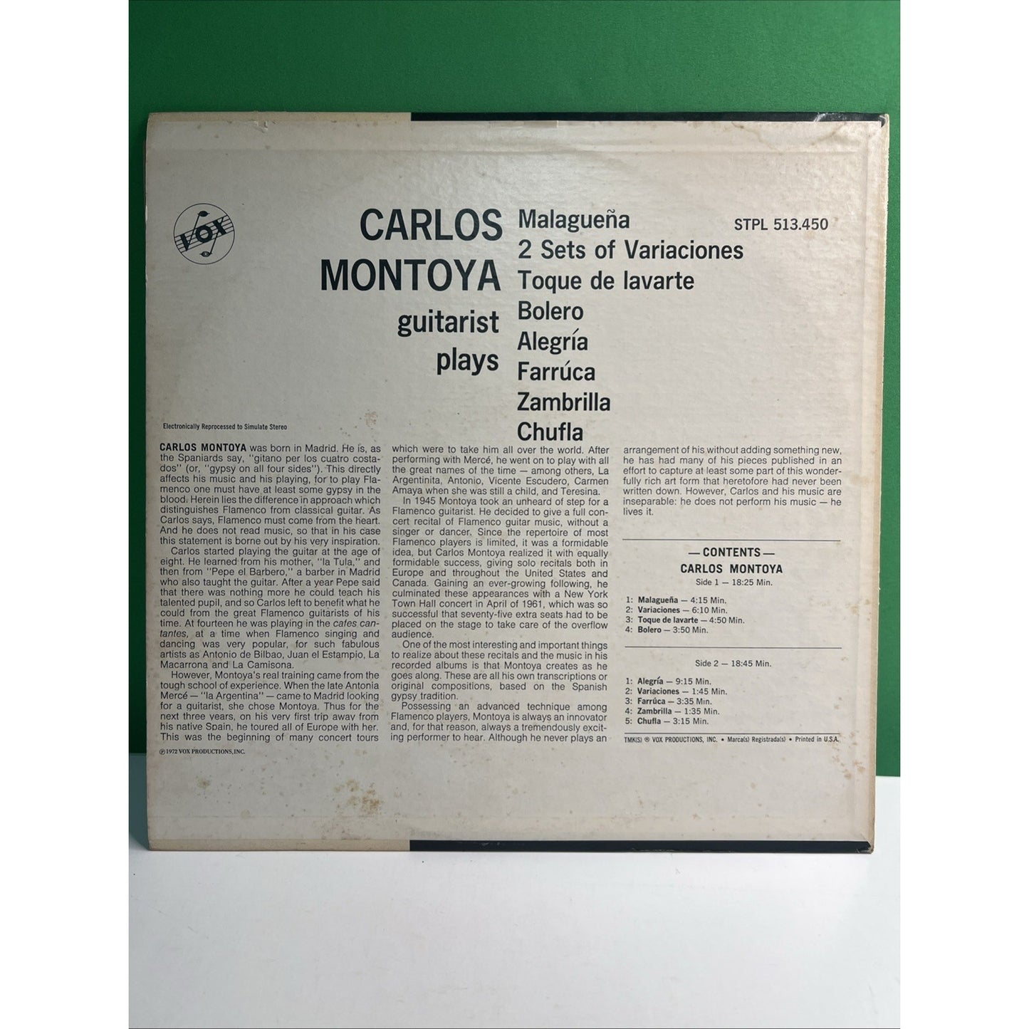 Lot Of 4 CARLOS MONTOYA LP Albums Everest/Vox Guitar